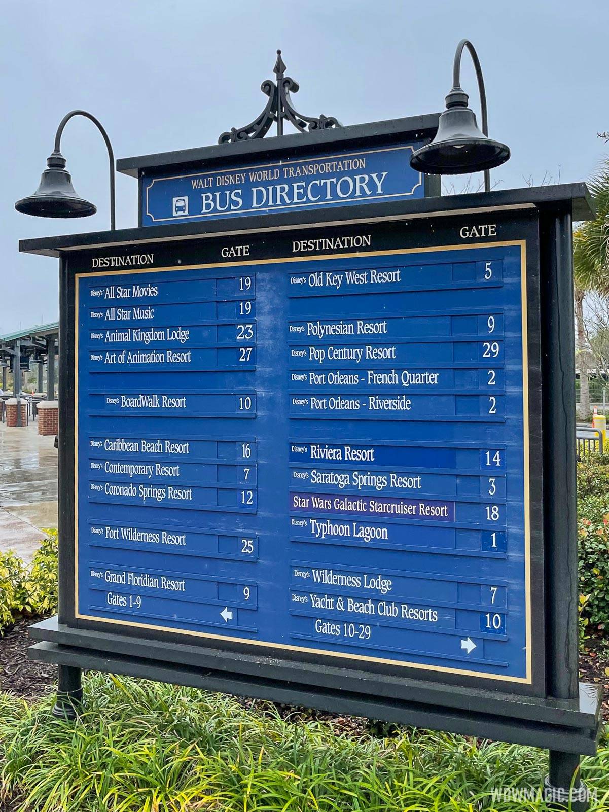 Galactic Starcruiser bus directory sign
