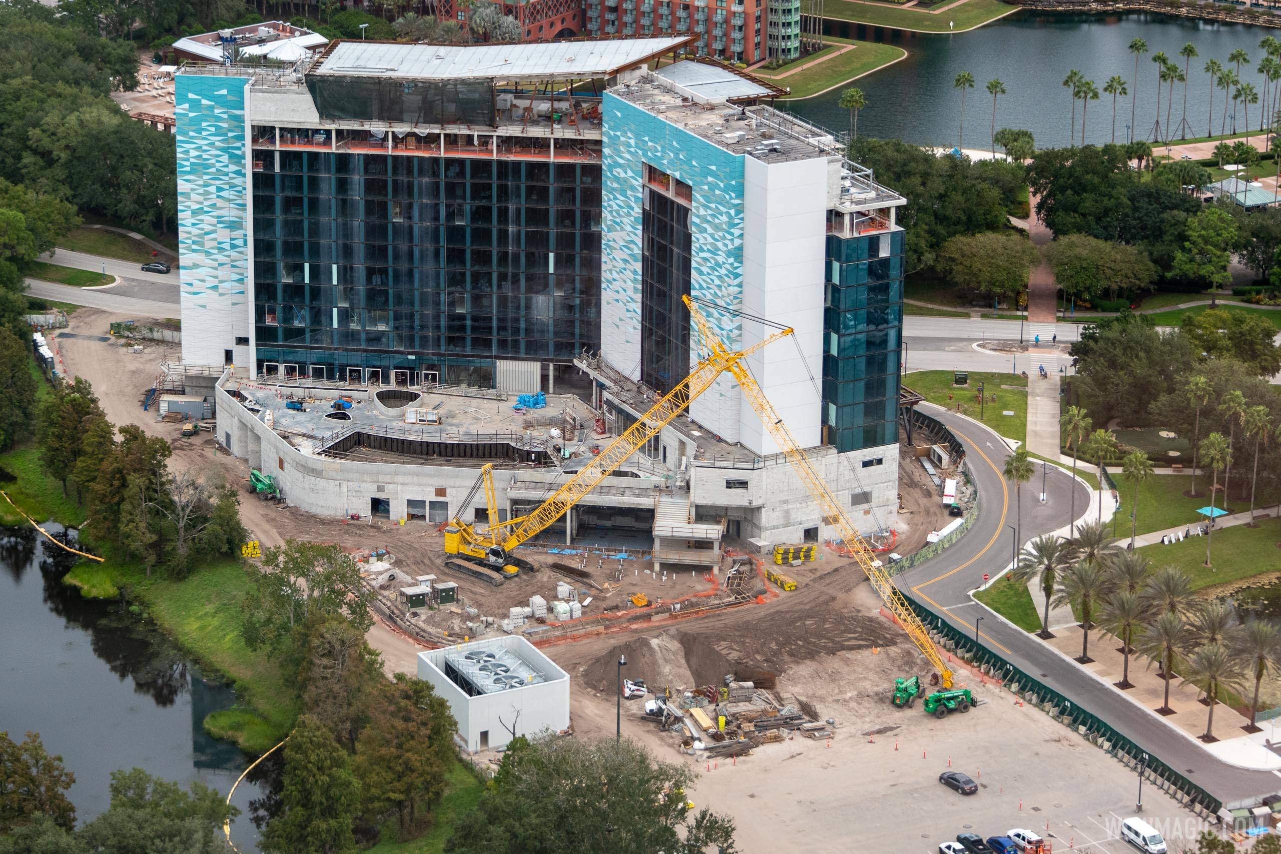 The Walt Disney World Swan Reserve construction aerial view - November 2 2020