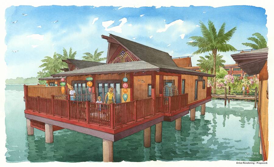 Concept art of Bungalows at Disney’s Polynesian Villas and Bungalows