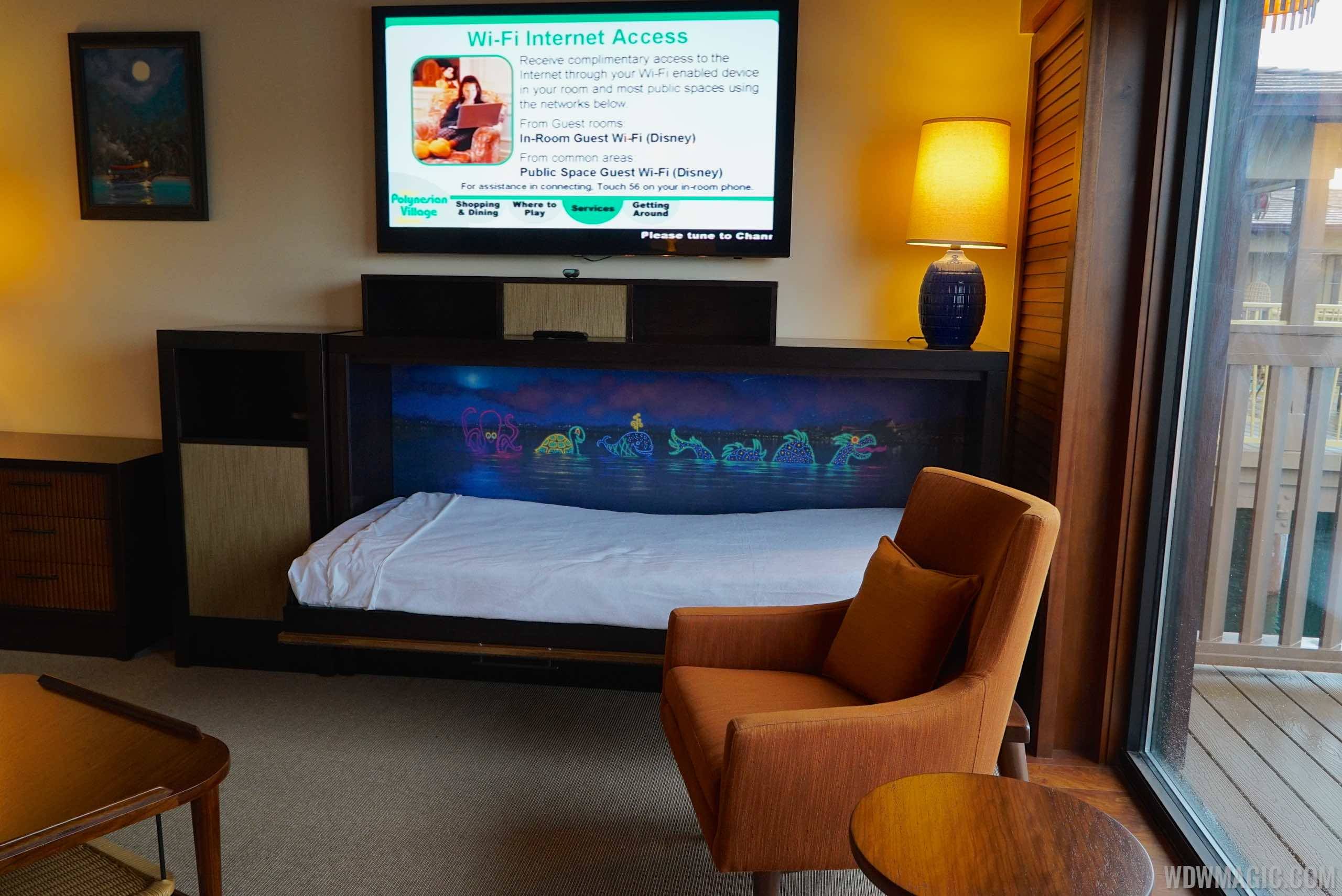 Disney's Polynesian Village Resort Bora Bora Bungalow - Fold down bed in the living area