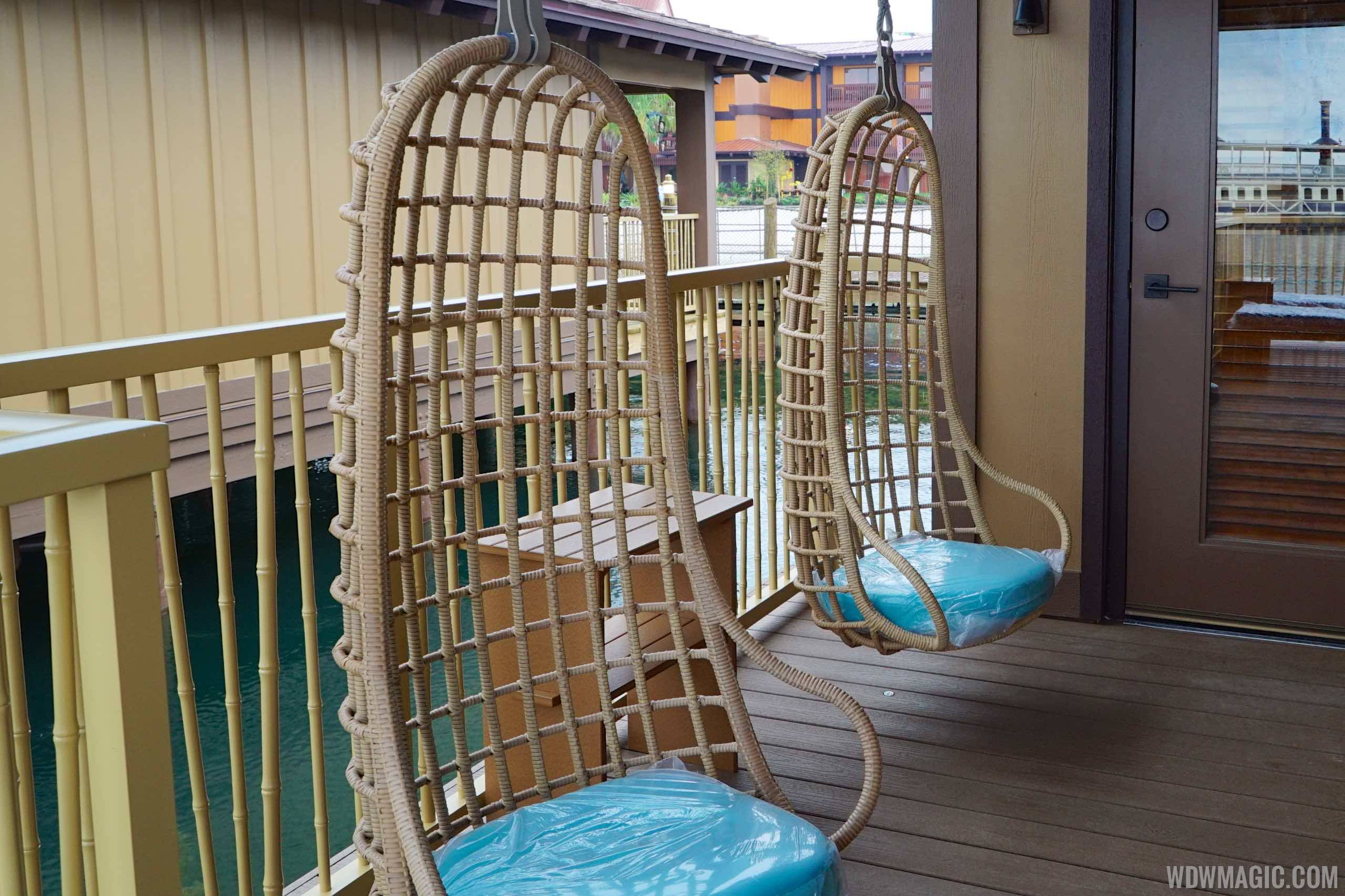 Disney's Polynesian Village Resort Bora Bora Bungalow - Deck swings and door to master bedroom