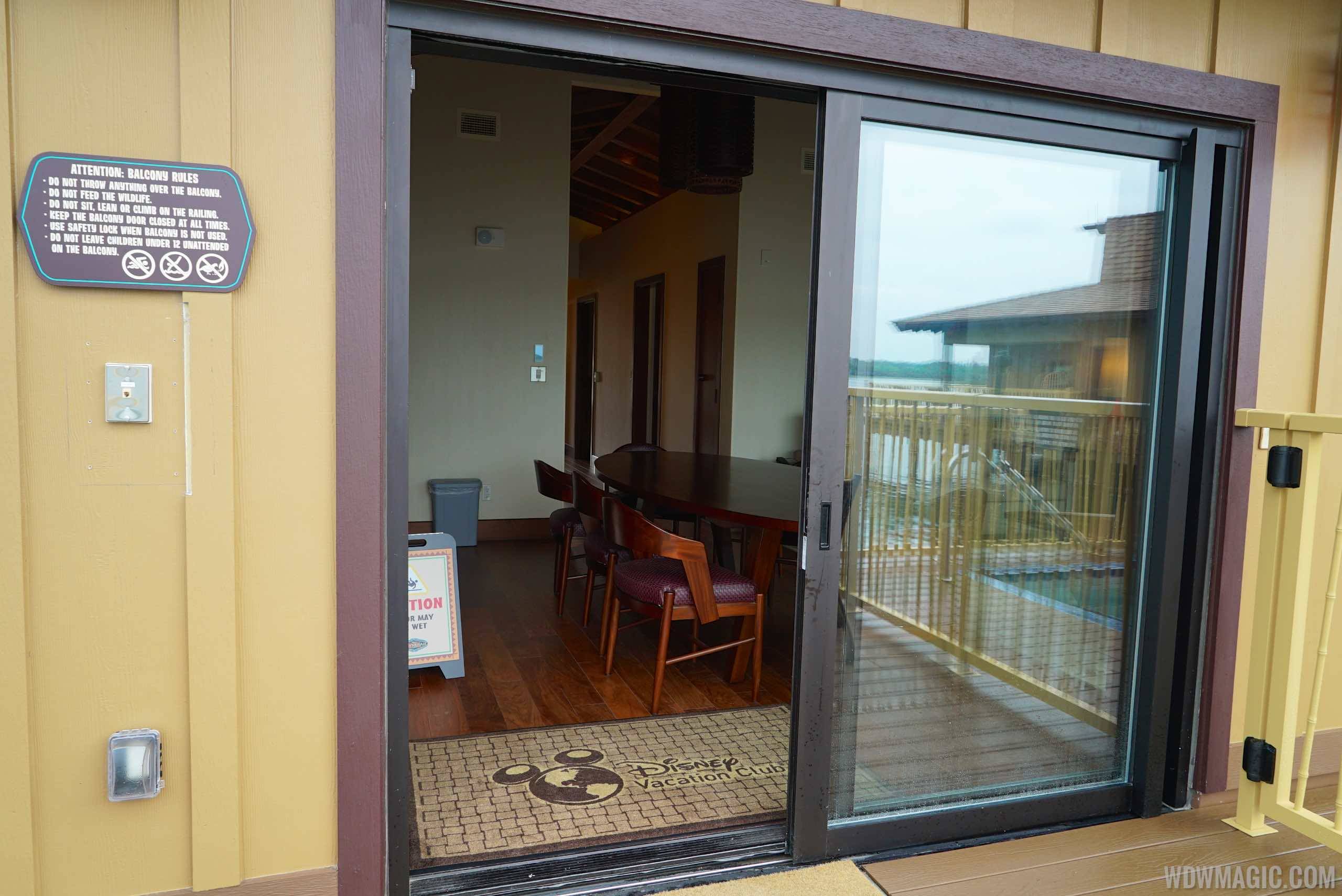 Disney's Polynesian Village Resort Bora Bora Bungalow - Sliding door into living area from deck
