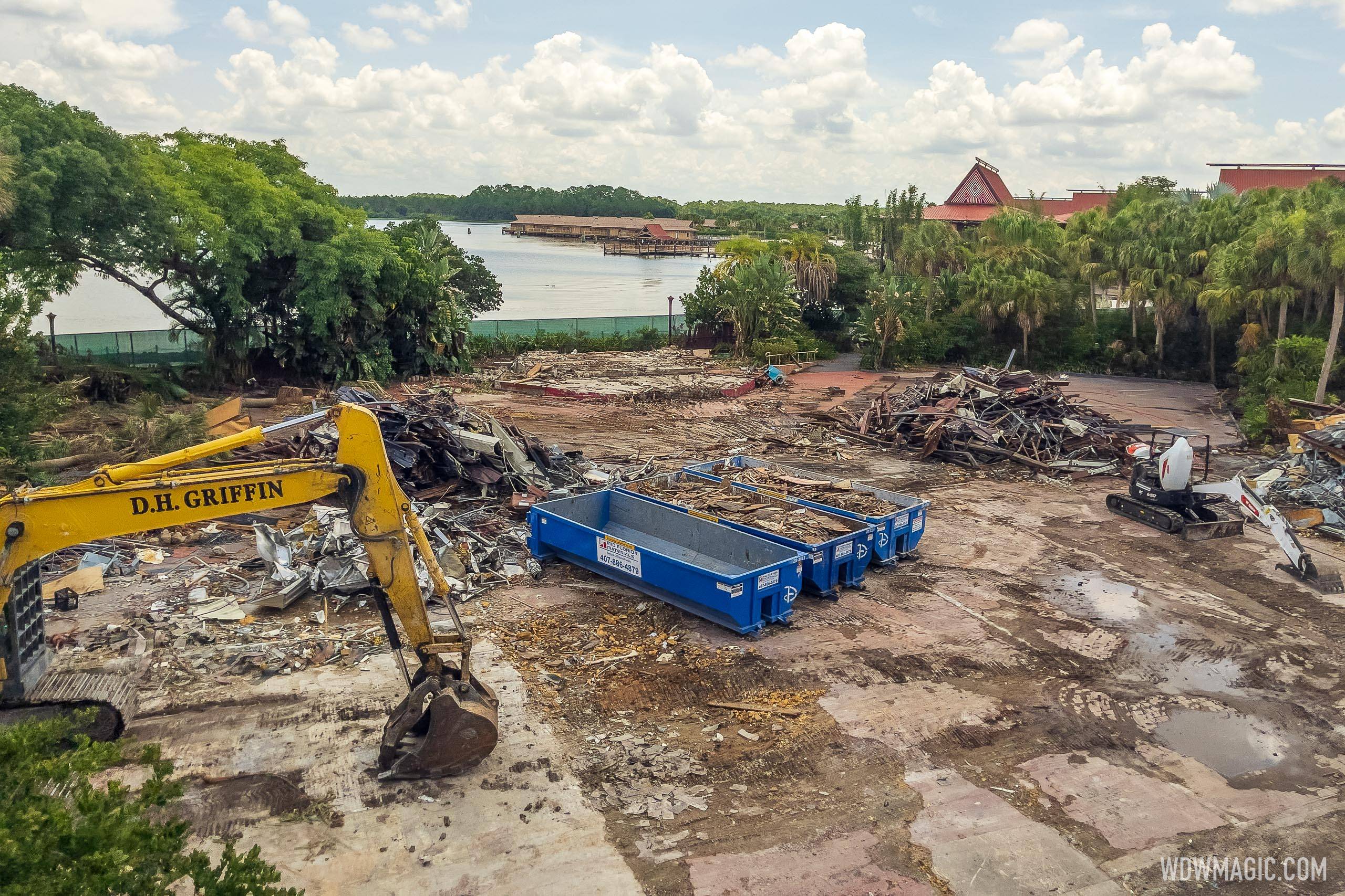 Luau Cove totally demolished at Disney's Polynesian Village Resort