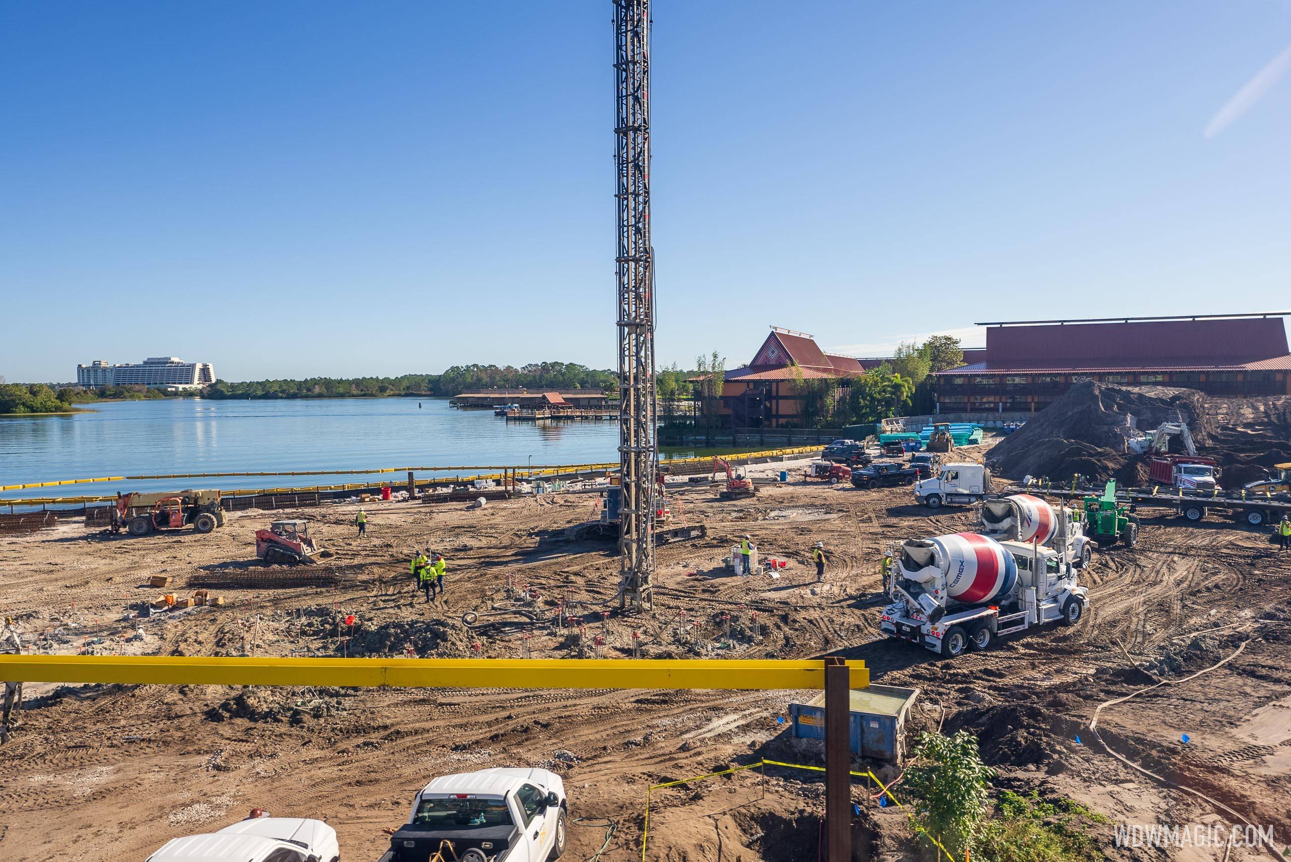 Polynesian Resort Disney Vacation Club tower construction - January 17 2023