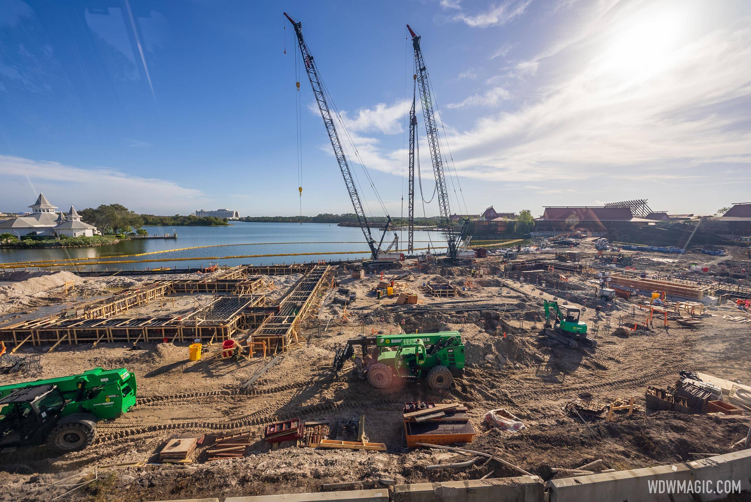 Disney Vacation Club Tower construction shows considerable progress as foundations take shape at Disney's Polynesian Village Resort