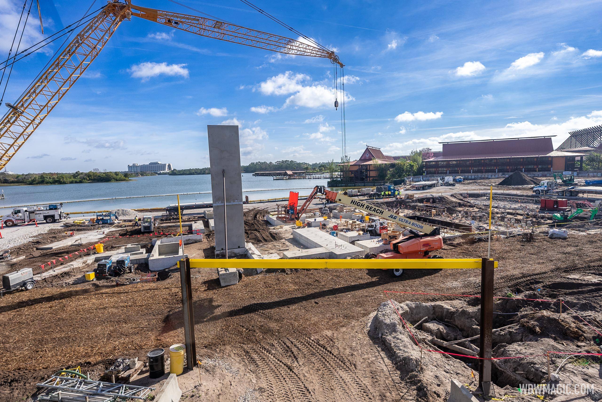 Polynesian Resort Disney Vacation Club tower construction - February 21 2023