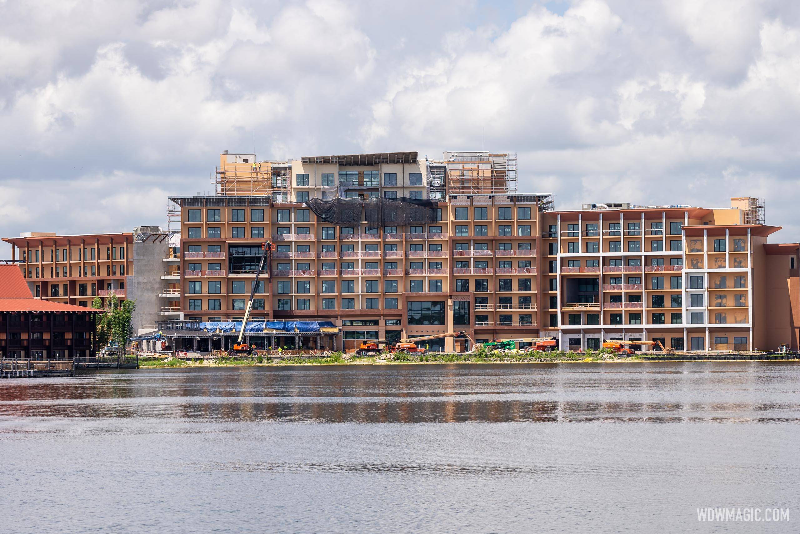 Island Tower at Disney's Polynesian Villas and Bungalows construction - July 18 2024