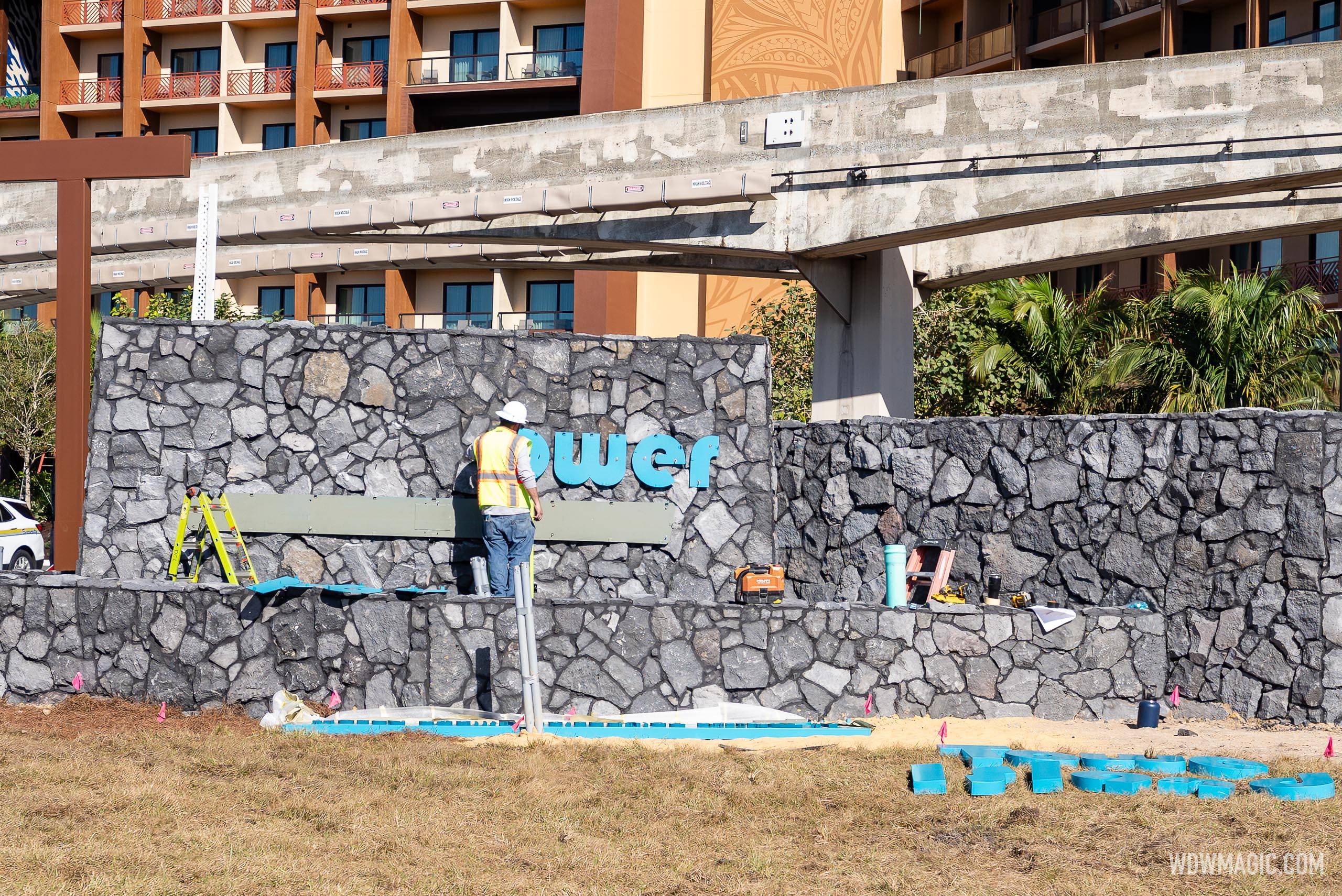 Island Tower at Disney's Polynesian Villas and Bungalows construction - December 9, 2024