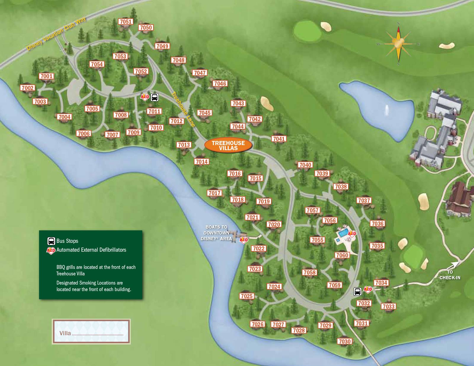 2013 Treehouse Villas guide map