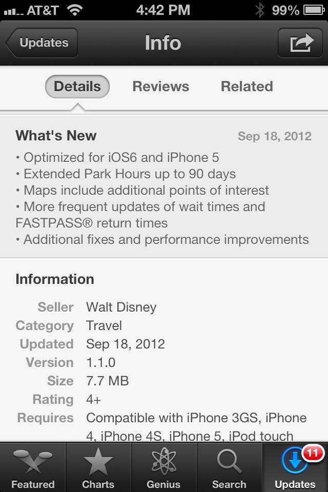 Disney update both official iPhone Apps including a mobile chat with guest relations
