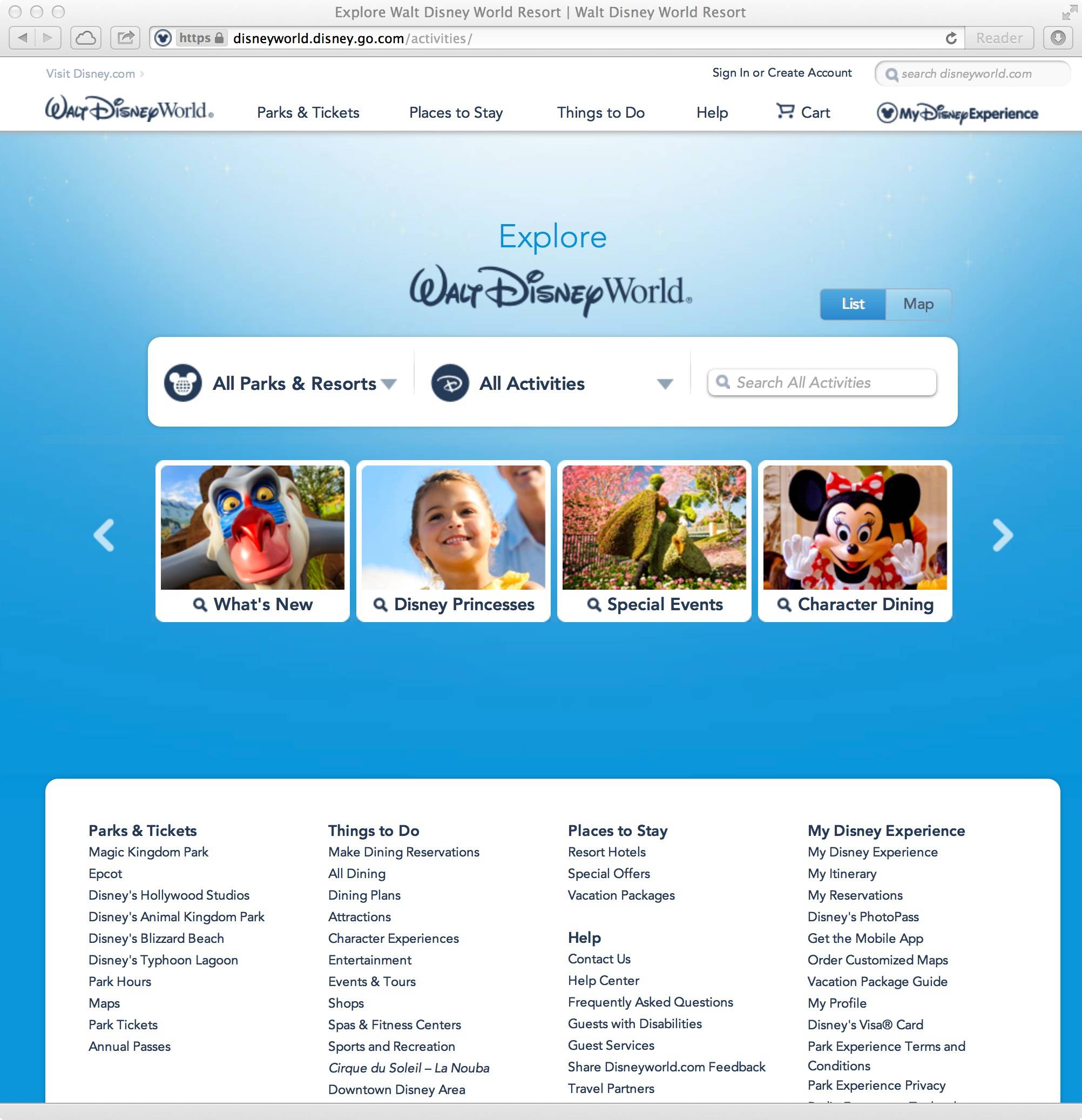 New official Walt DIsney World website - Explore Walt Disney World
