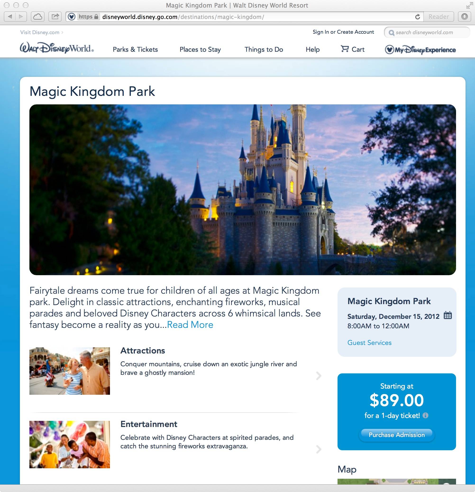 New official Walt DIsney World website - Magic Kingdom