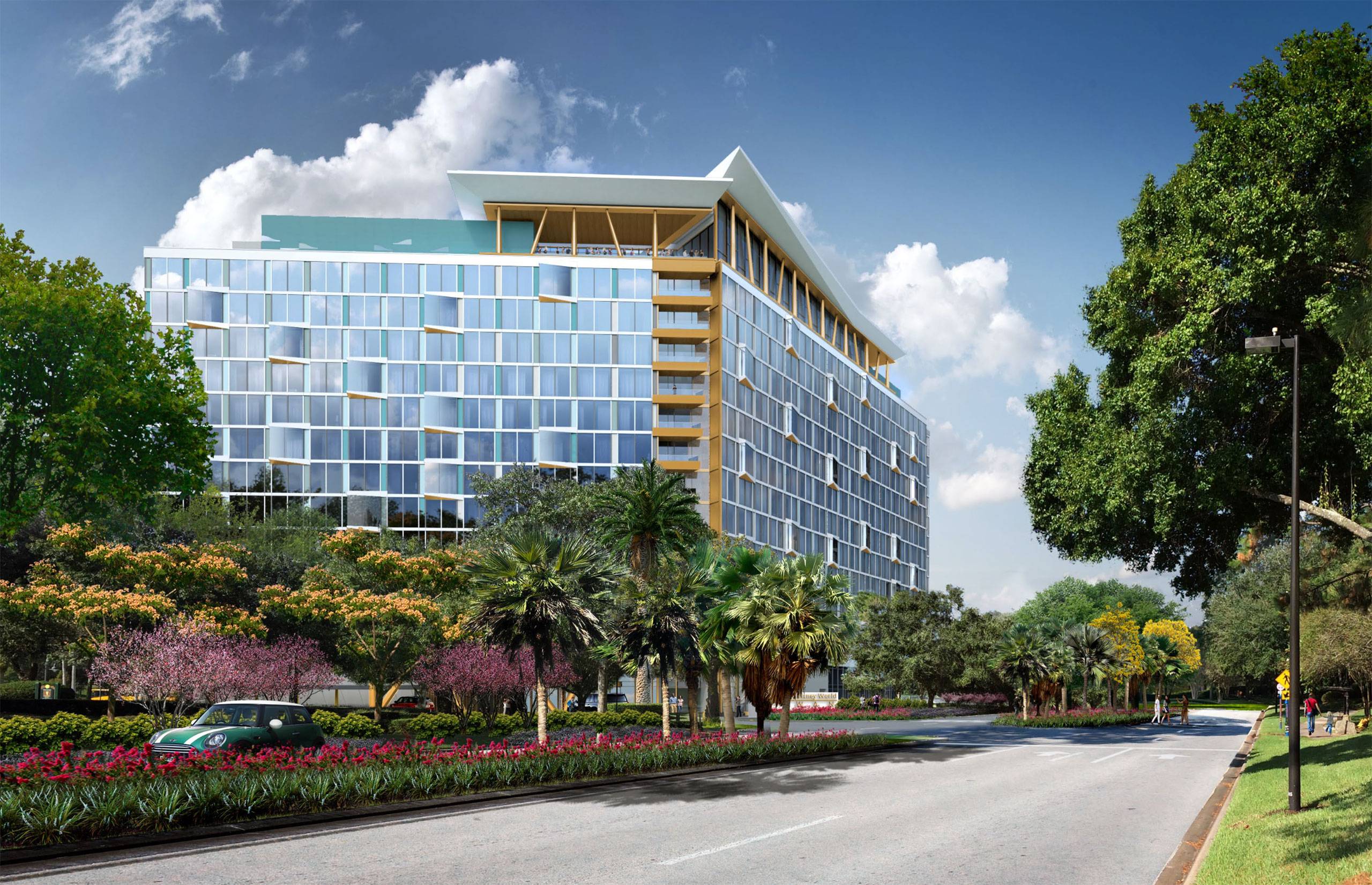 Concept art of the new Walt Disney World Swan and Dolphin Resort tower