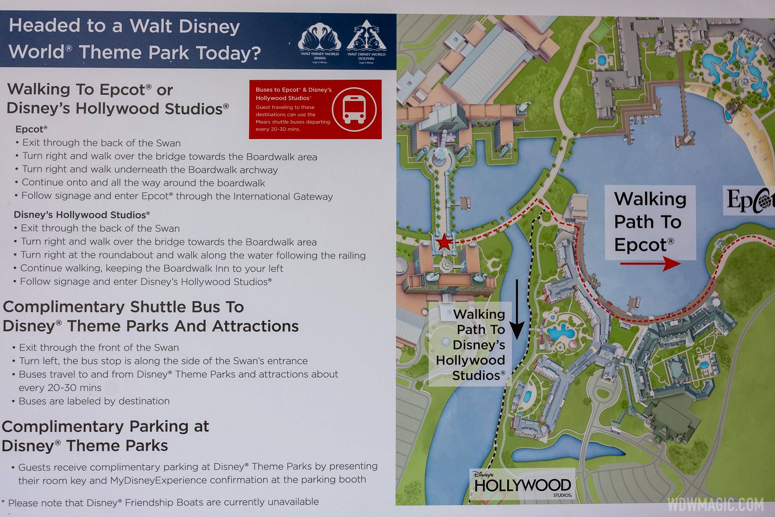 Walt Disney World Swan and Dolphin theme park drop off locations move to  charter lots following yesterday's switch to Mears shuttles