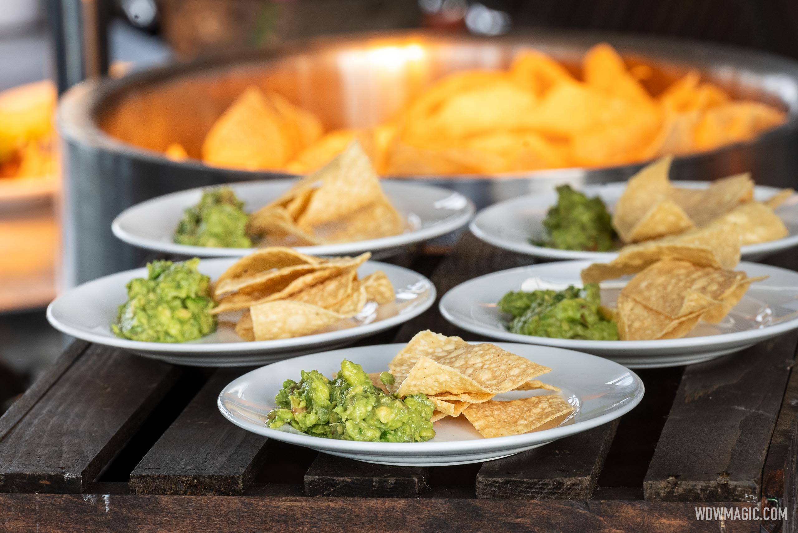 Signature Classic Guacamole en Molcajete with Warm Tortilla Chips and Roasted Tomato Salsa (from Rosa Mexicano)