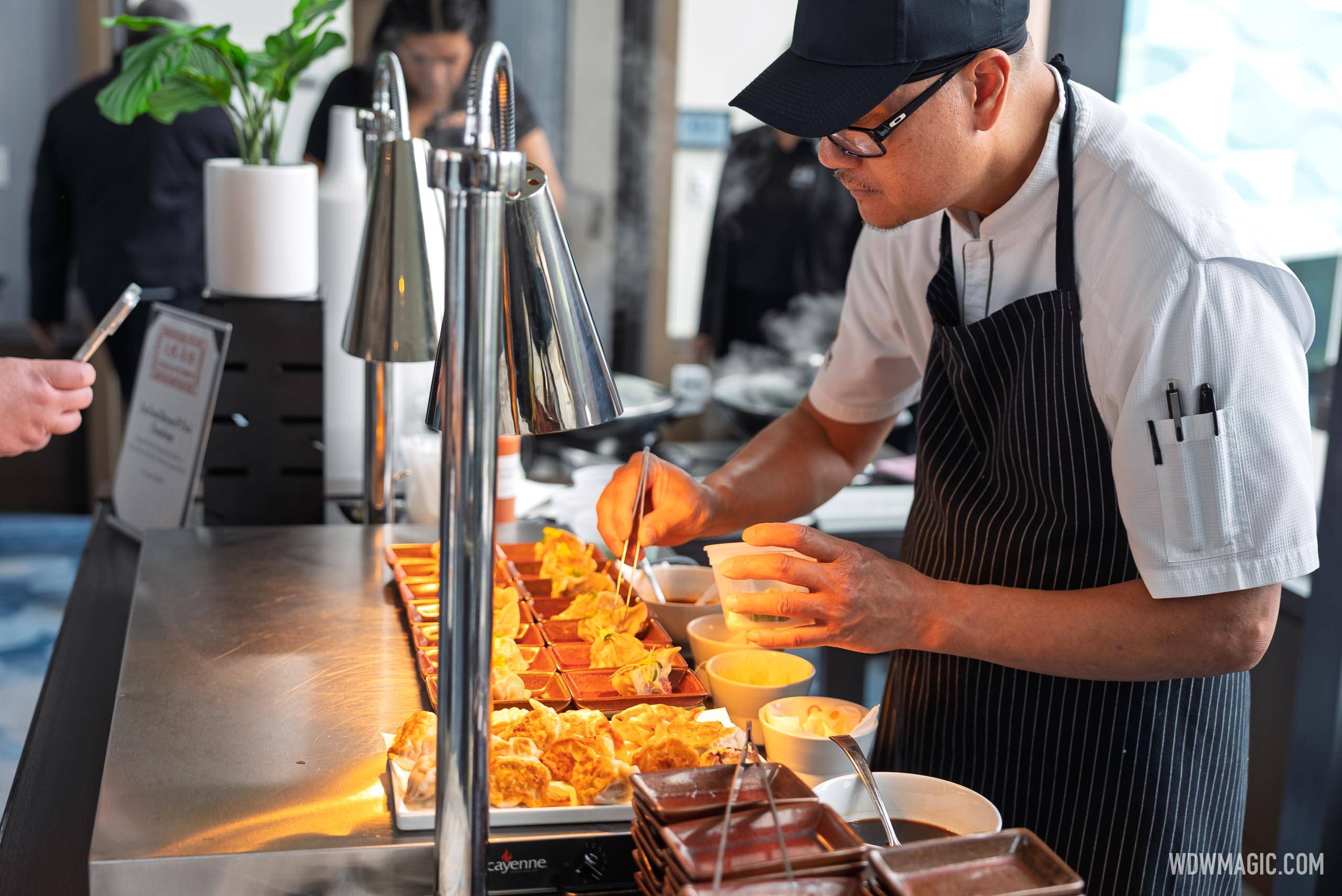 	•	Pan-Fried Shrimp & Pork Dumplings (Chinatown) – Served with ginger-black vinegar dipping sauce and chili oil.