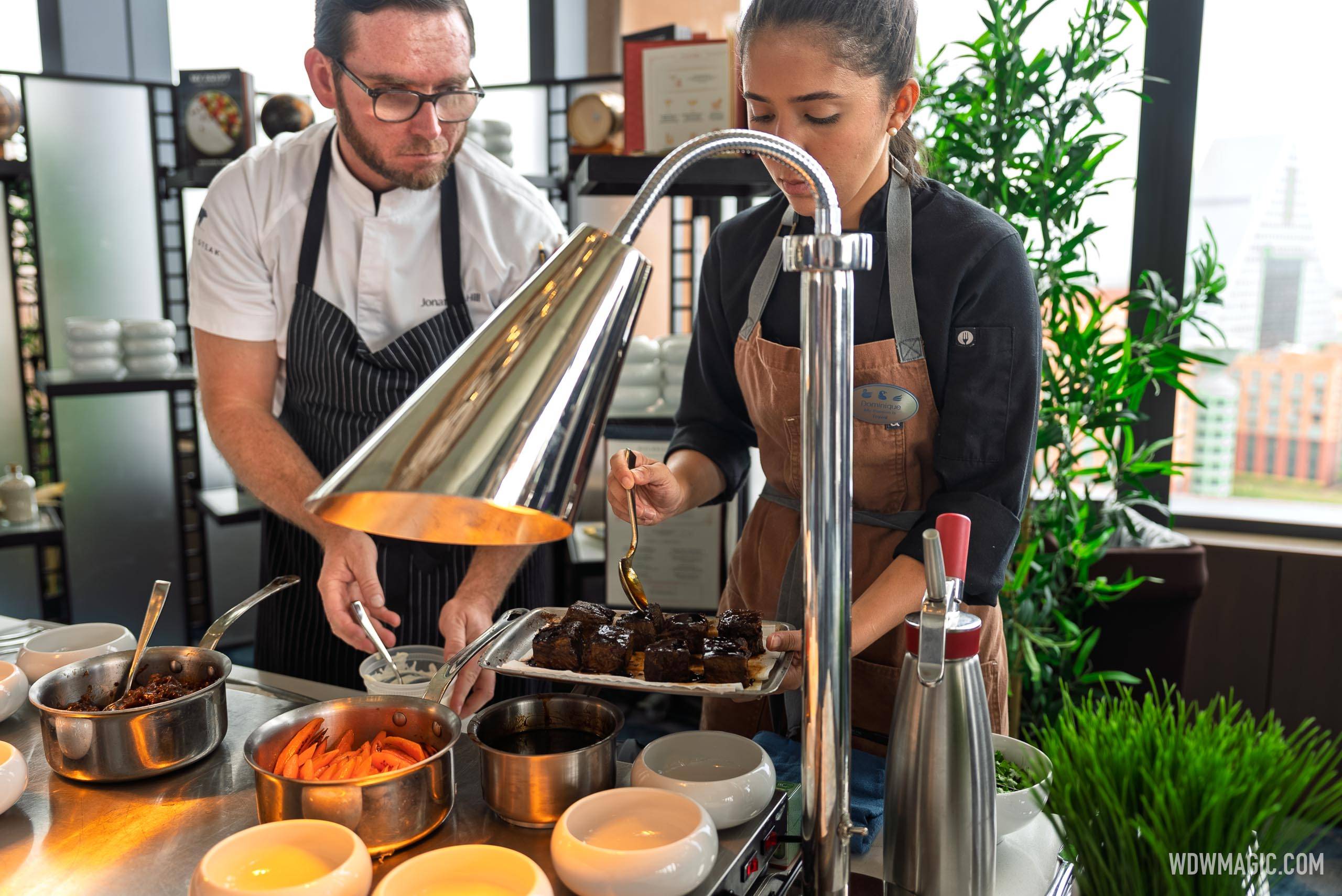 Slow Braised Wagyu Beef Short Rib (Bourbon Steak) – Celery root espuma and shallot marmalade.