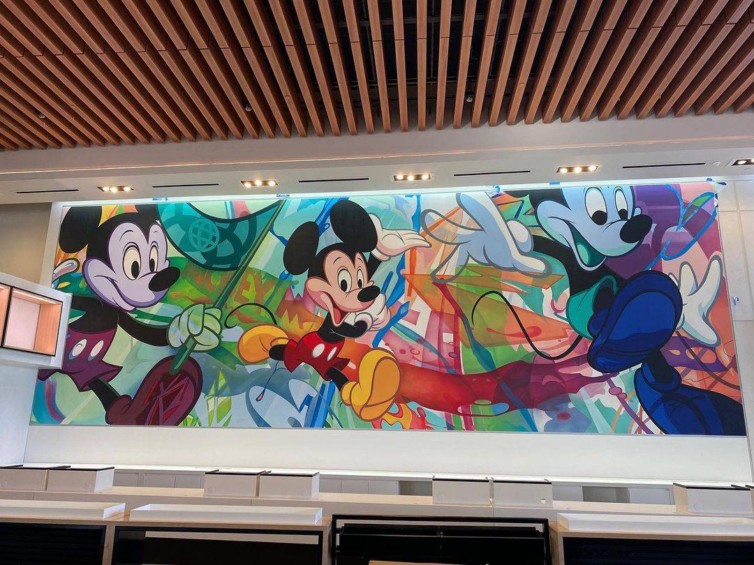 Sneak peek at the Mickey Mouse mural inside the upcoming Creations Shop at EPCOT
