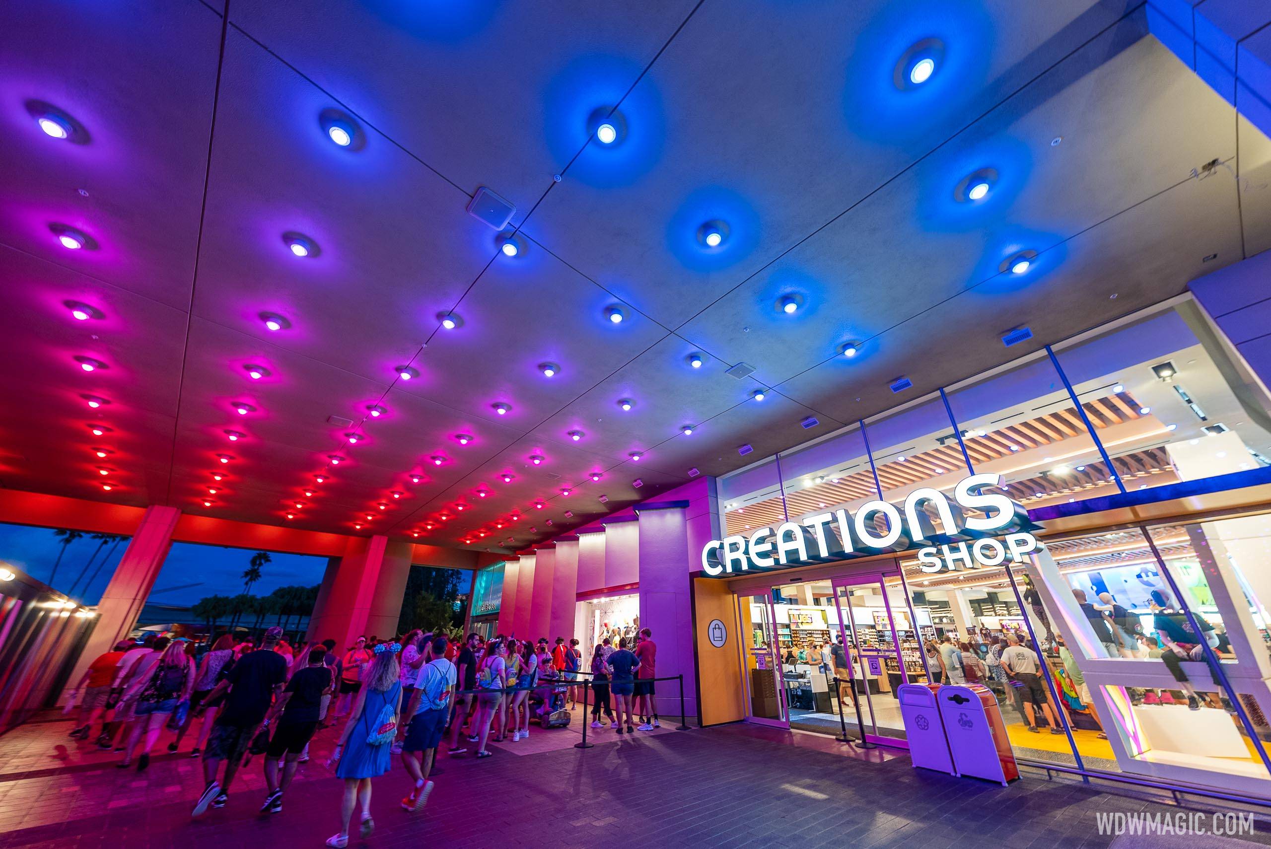 A look at EPCOT'S new Creations Shop lighting package 
