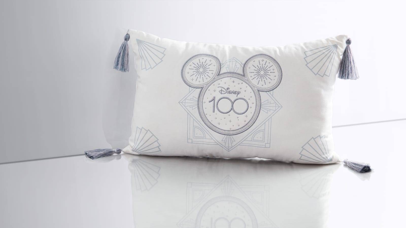 Disney100 Mickey Mouse Platinum 100 Printed Throw Pillow