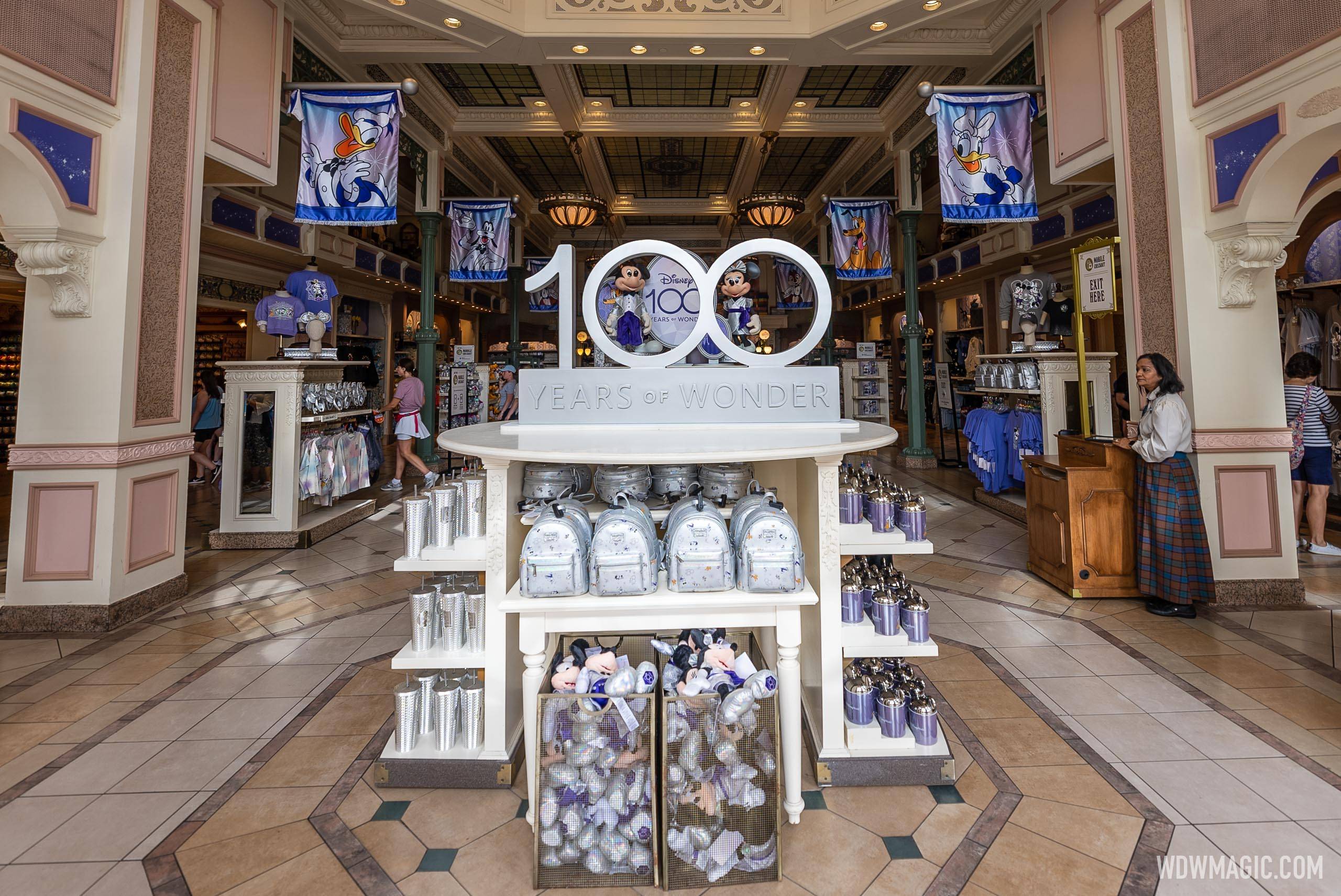 Disney100 merchandise takes over from the 50th at Magic Kingdom's Emporium