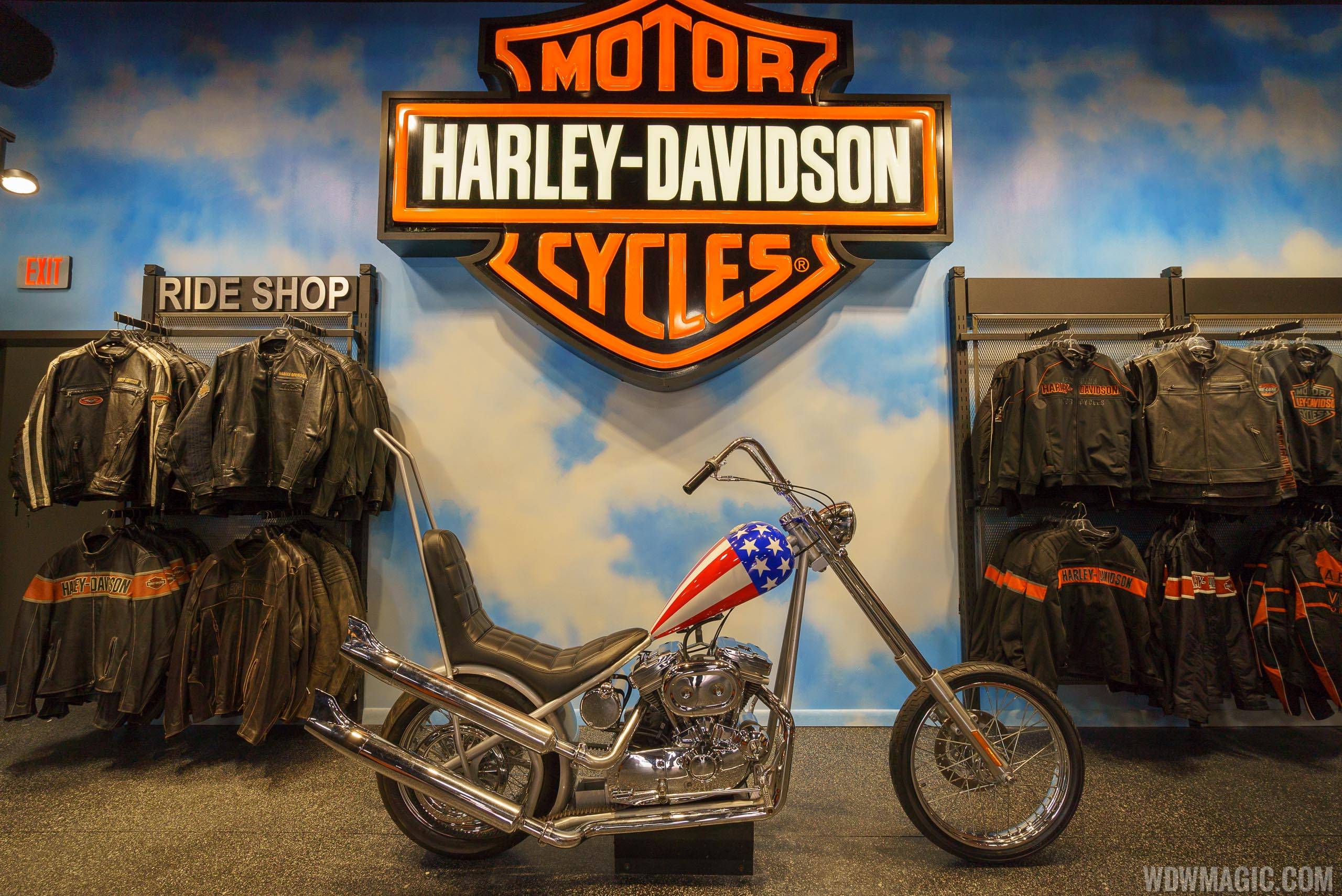 Harley-Davidson Motor Cycles in the Town Center