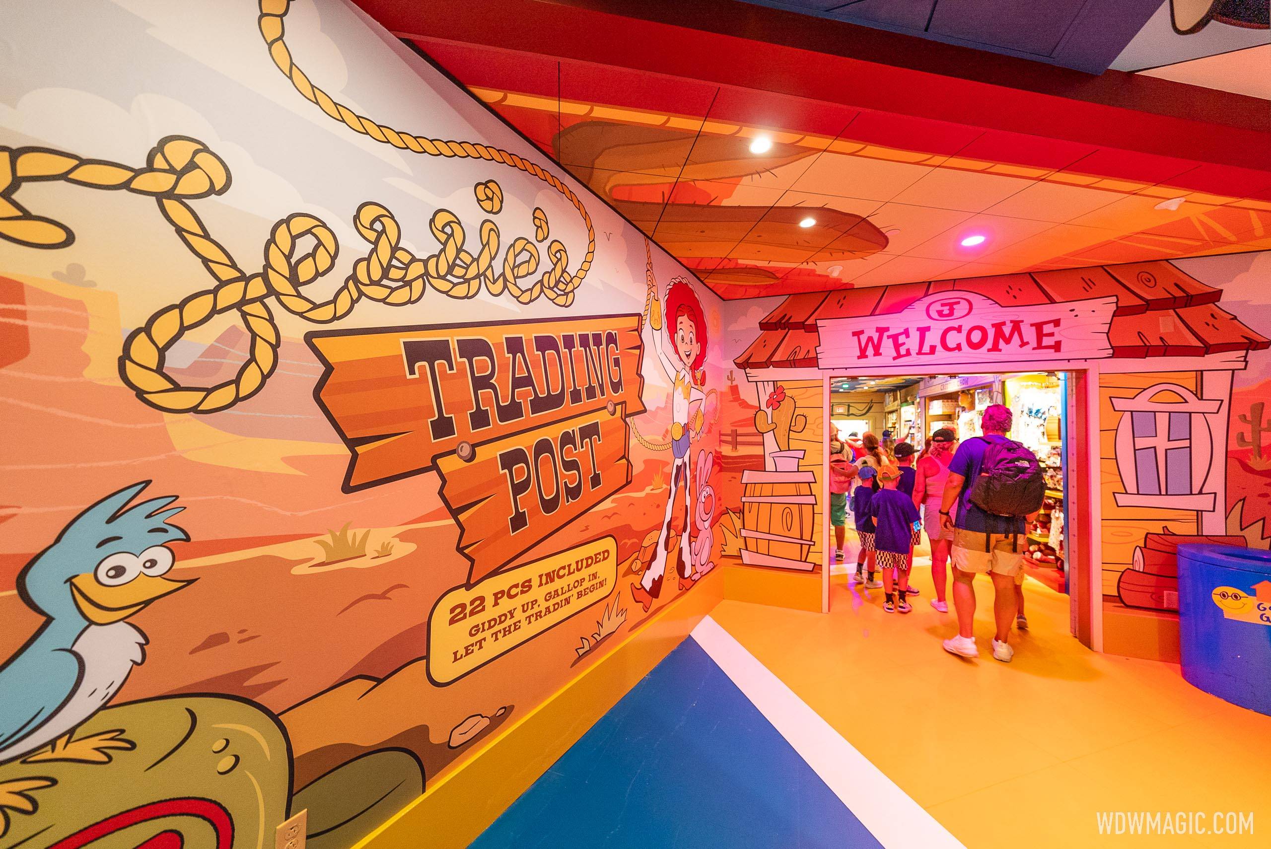 Entrance into Jessie's Trading Post from the exit route of Toy Story Mania