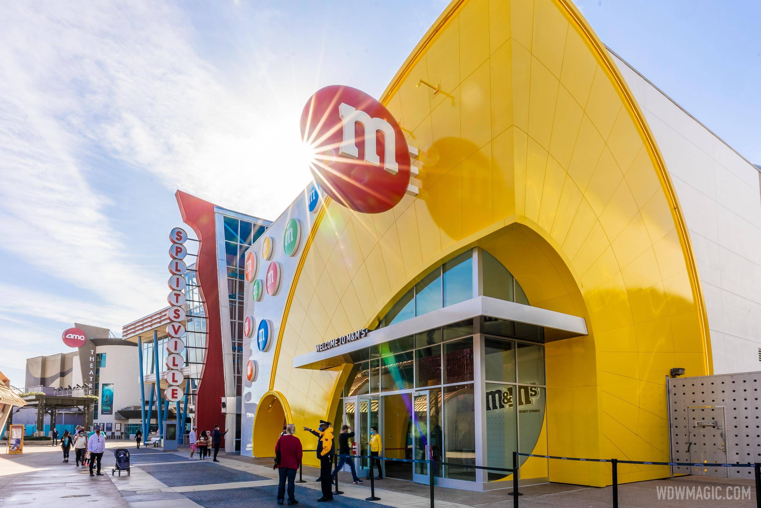 This wall of m&m's at the new m&m Store at Disney Springs is a