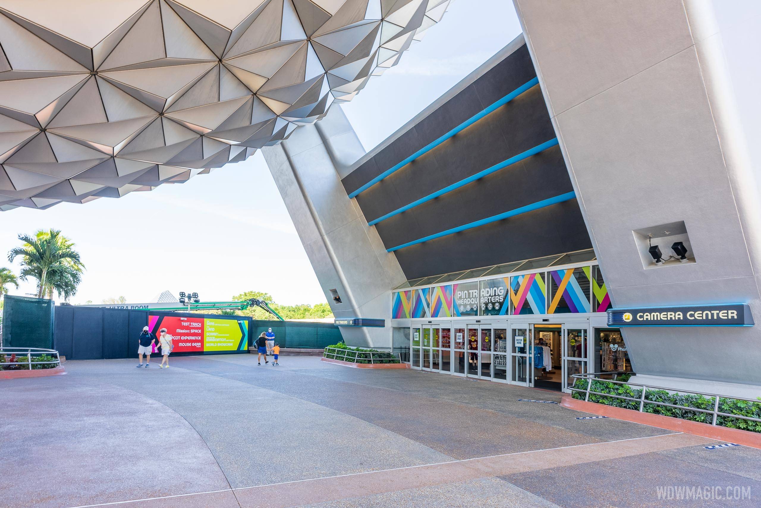 A look at the concrete work progress beneath Spaceship Earth at EPCOT