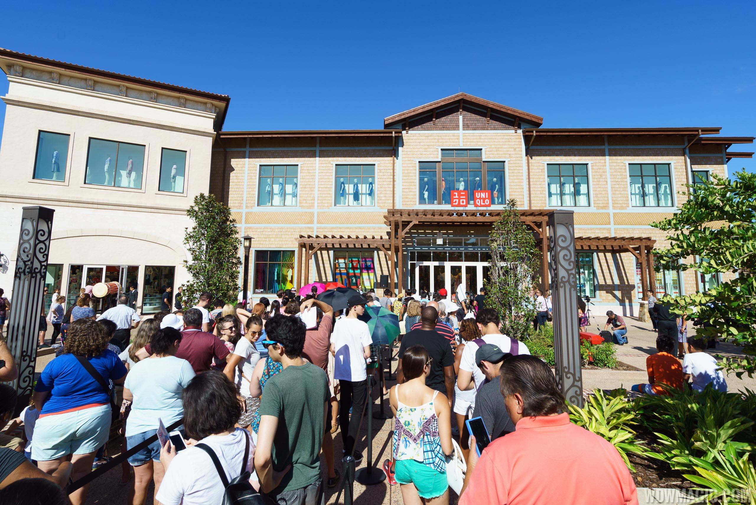 Crowds gather for the opening of UNIQLO at Disney Springs