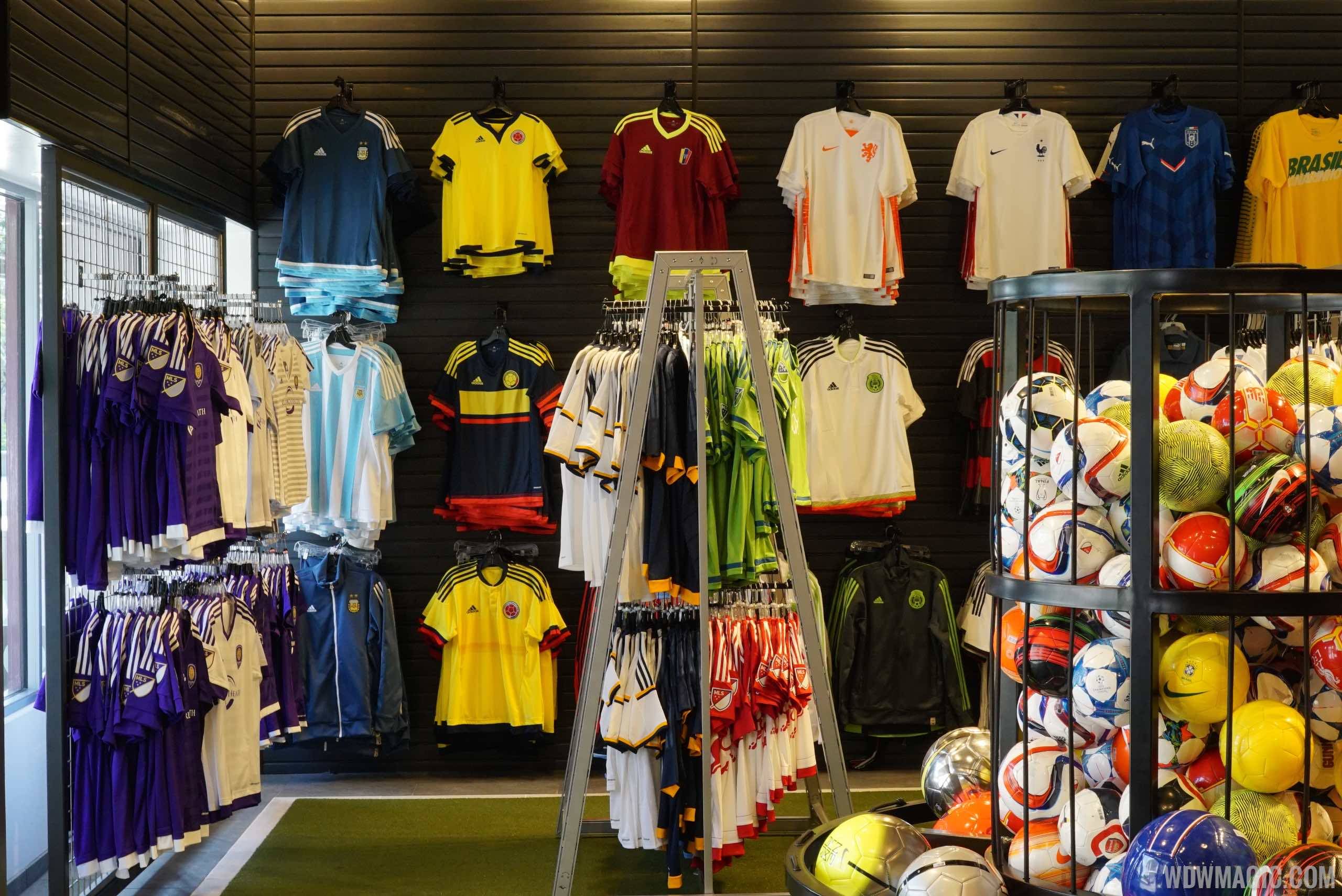United World Soccer - Merchandise displays
