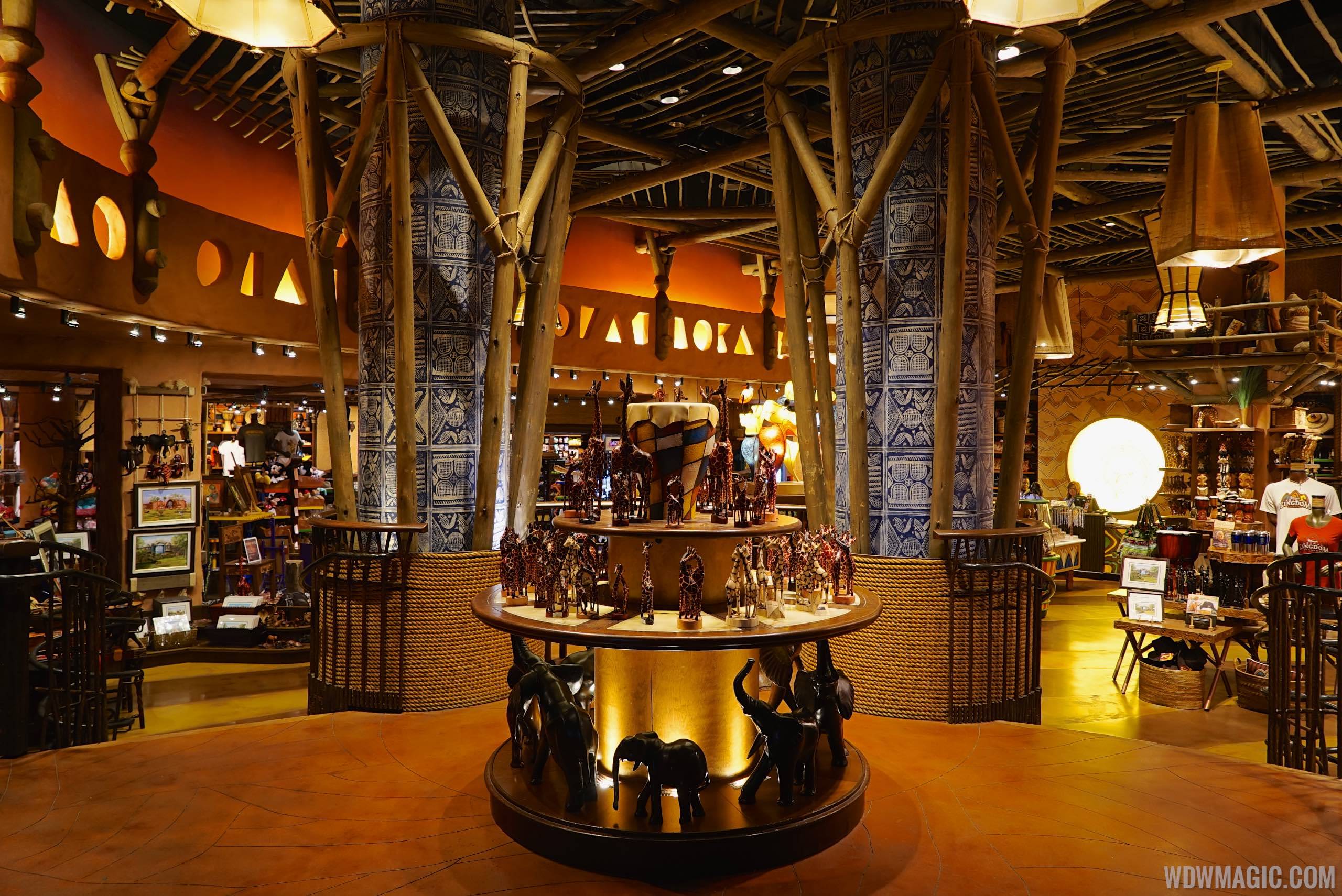 Inside the Zawadi Marketplace shop at Disney's Animal Kingdom Lodge