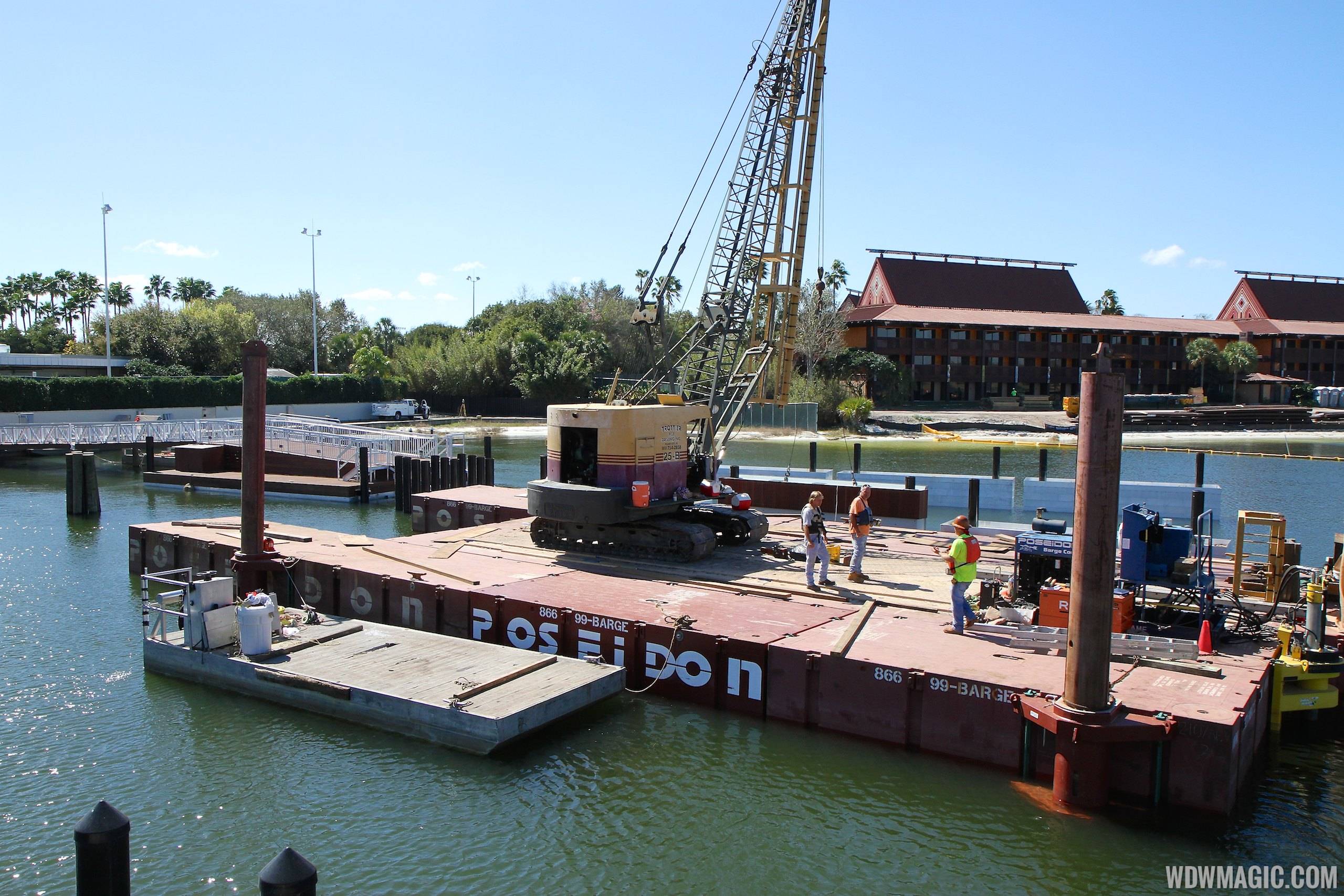 Second Ferry boat loading dock at Transportation and Ticket Center construction