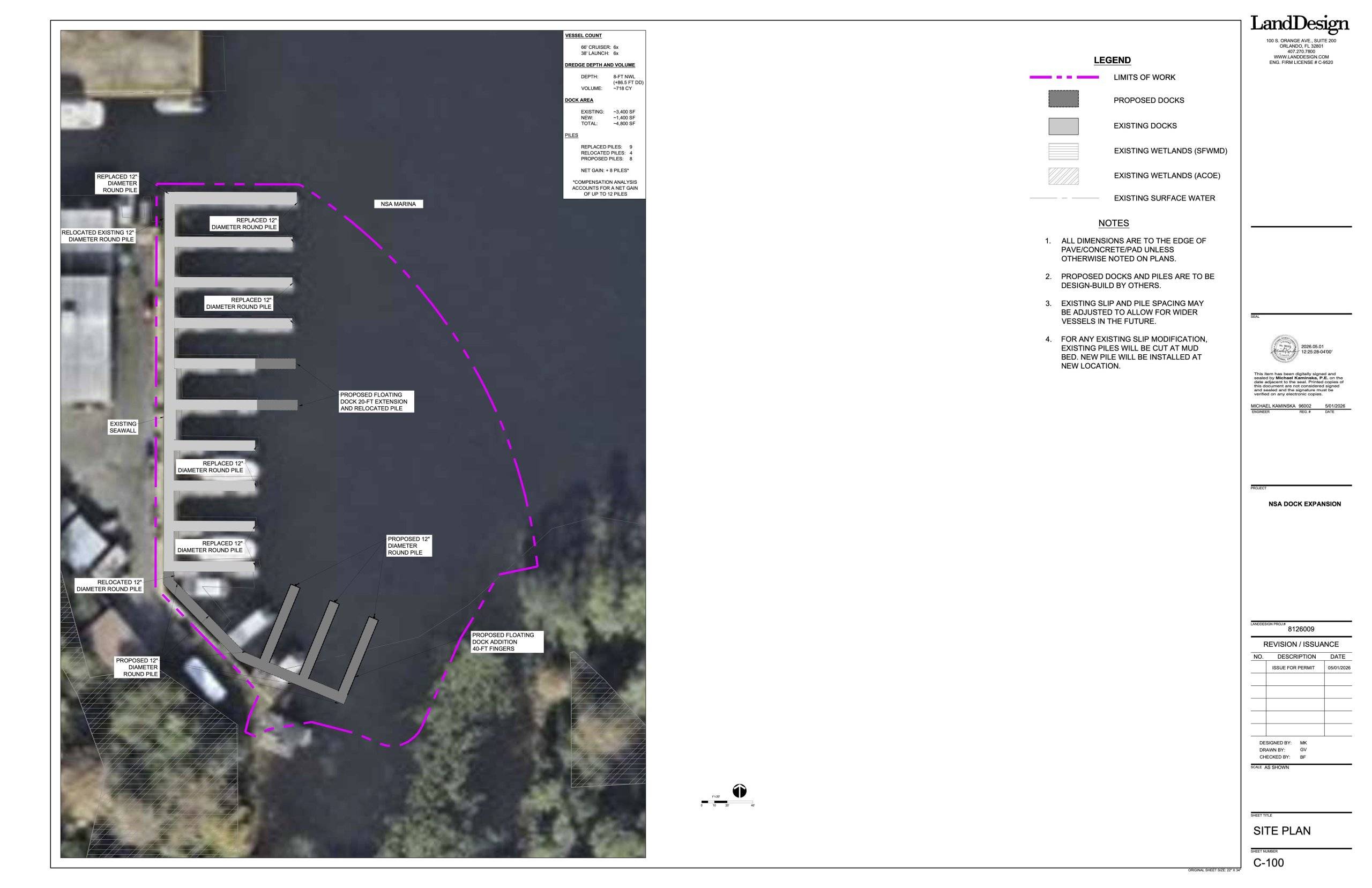 NSA Marina Dock Expansion Site Plans and Maps