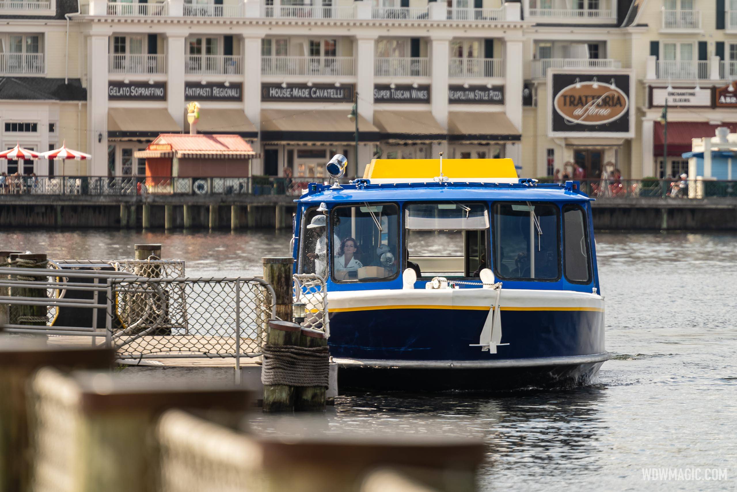A closer look at the new color scheme for the Friendship Boats serving the EPCOT area resorts
