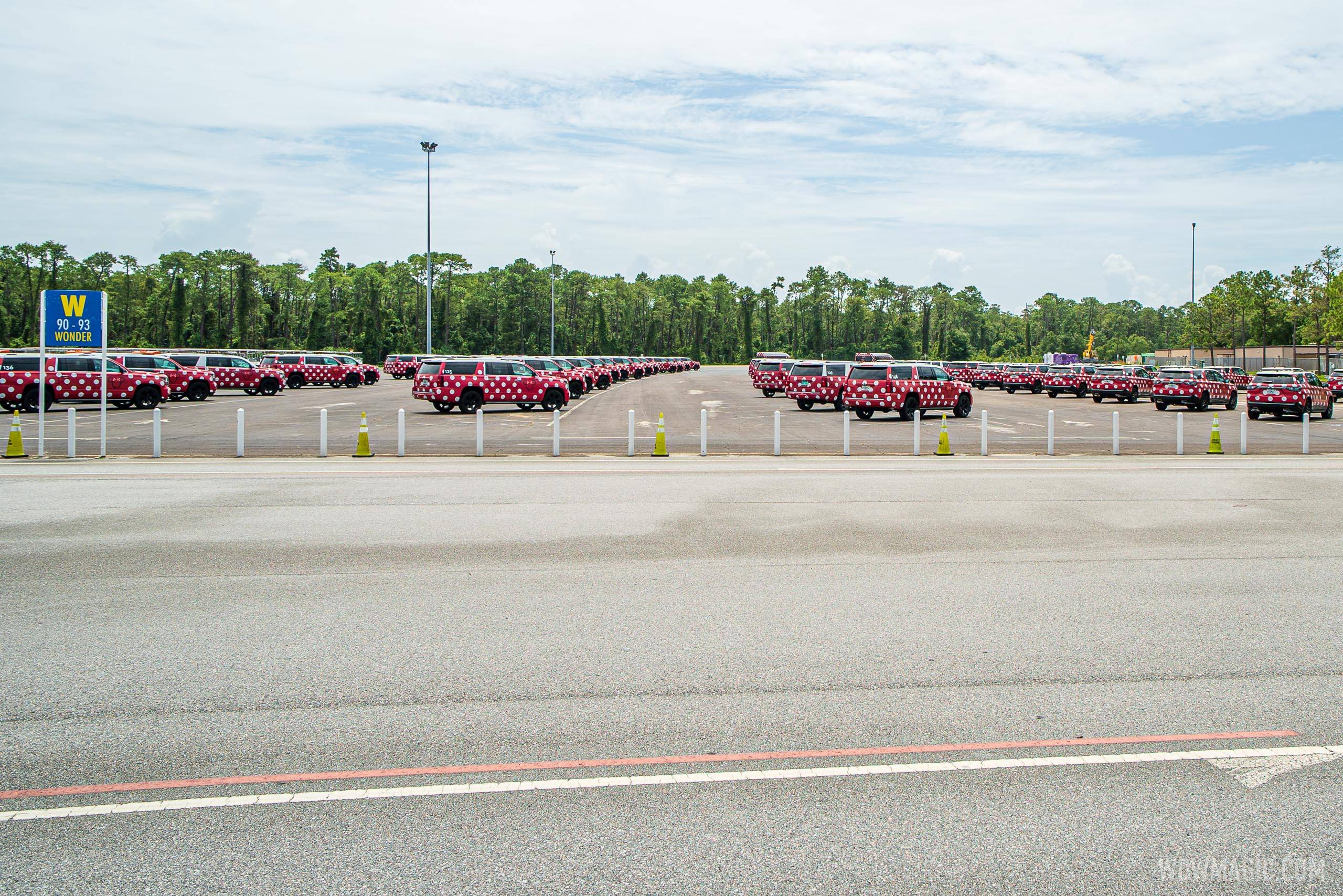 What remains of Disney's Minnie Van fleet is parked at EPCOT