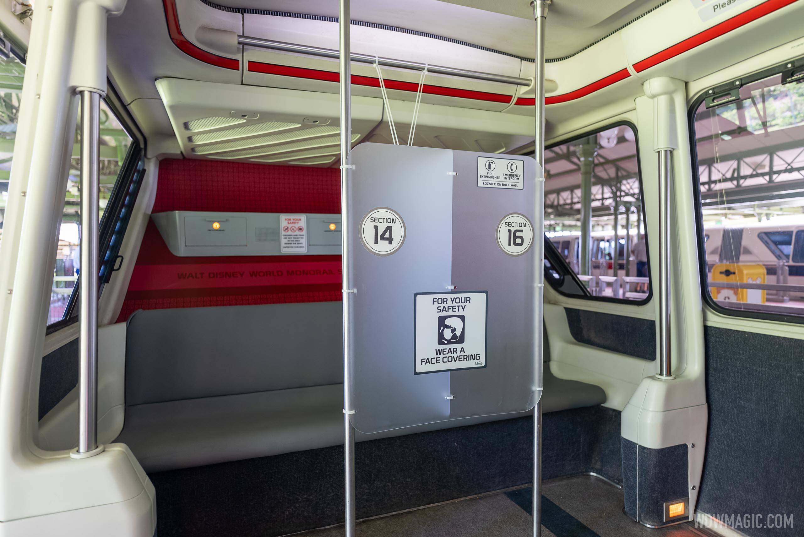 Walt Disney World Monorail System with physical distancing compartments - May 2021