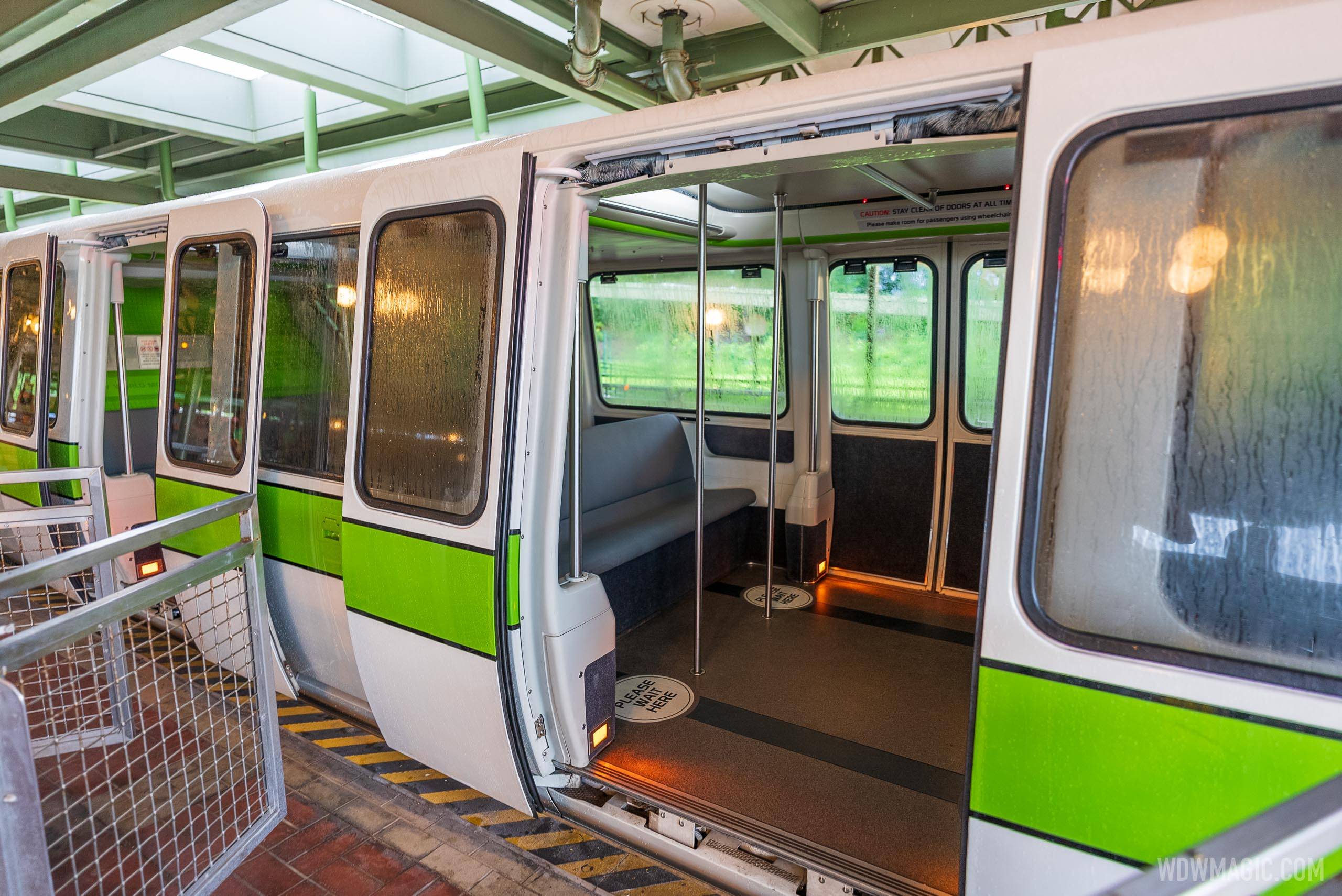 Plexiglass dividers removed from the monorails