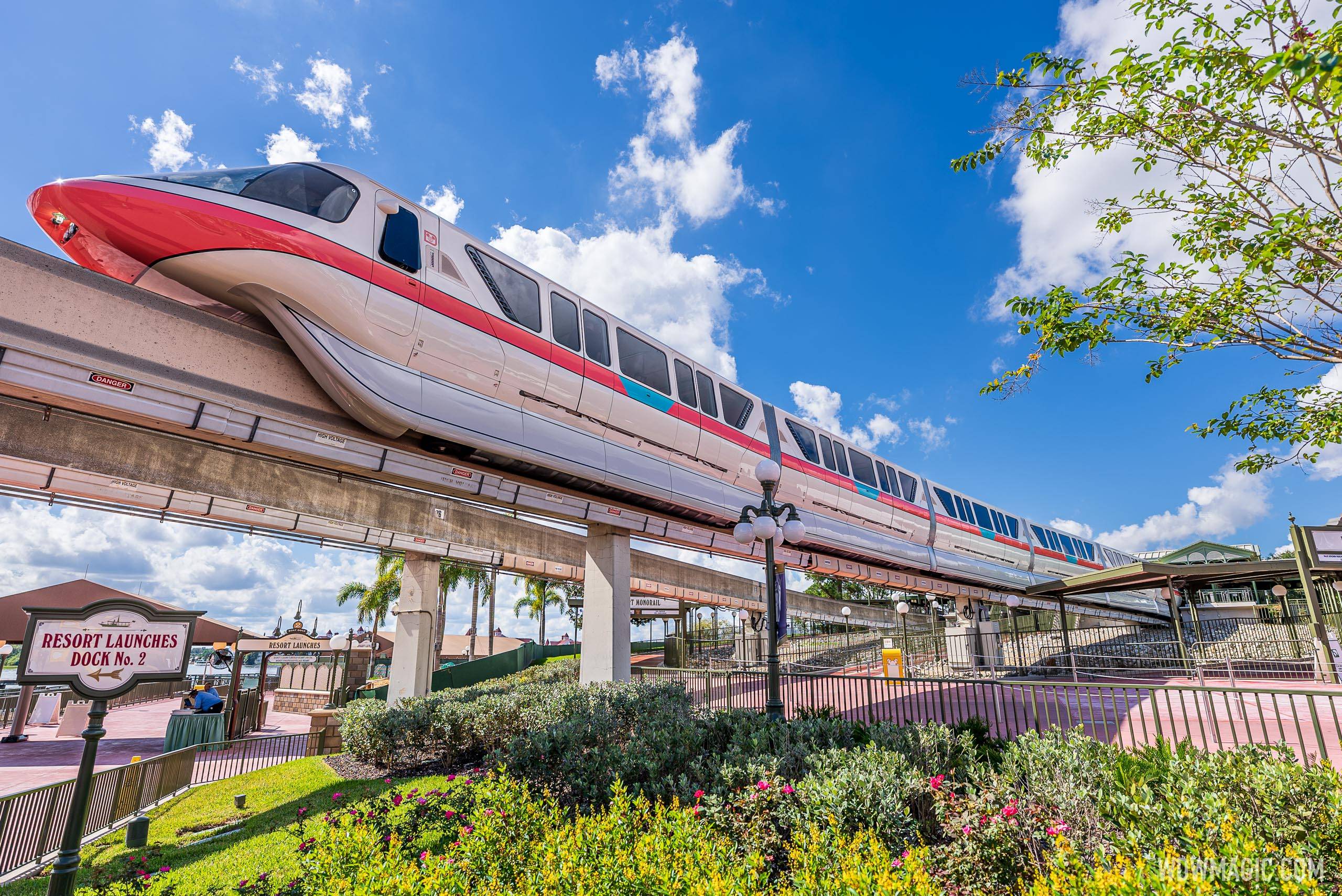 A look at the refurbished Monorail Coral on the Walt Disney World Monorail System