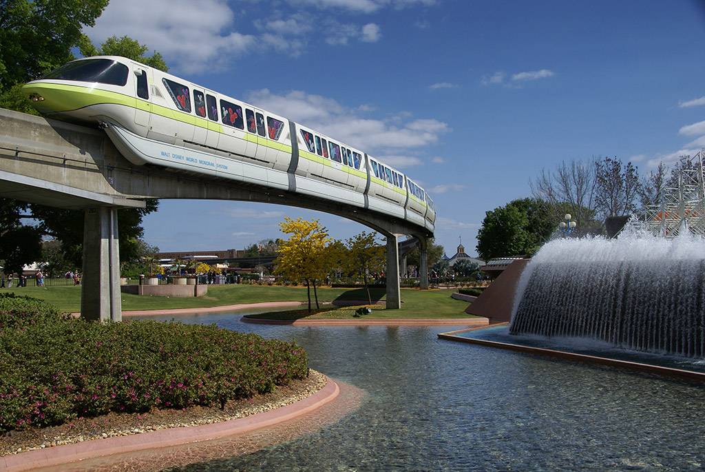 Monorail Lime in Future World on the Epcot line.