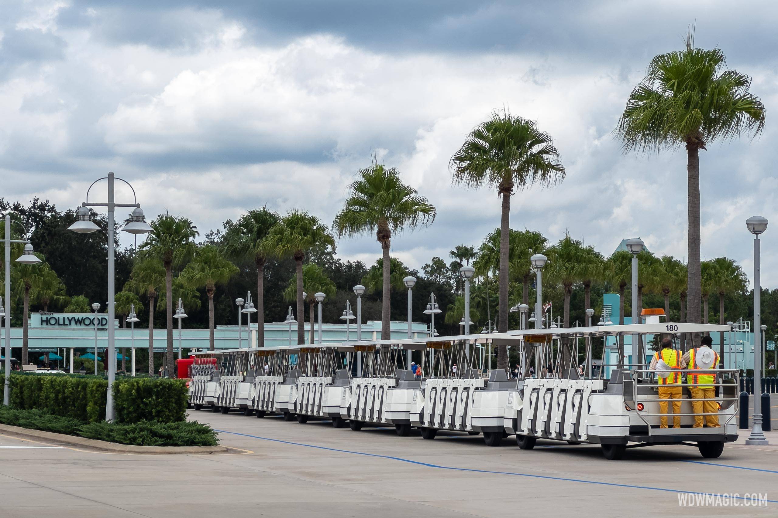 Parking lot trams testing at Disney's Hollywood Studios - September 2023