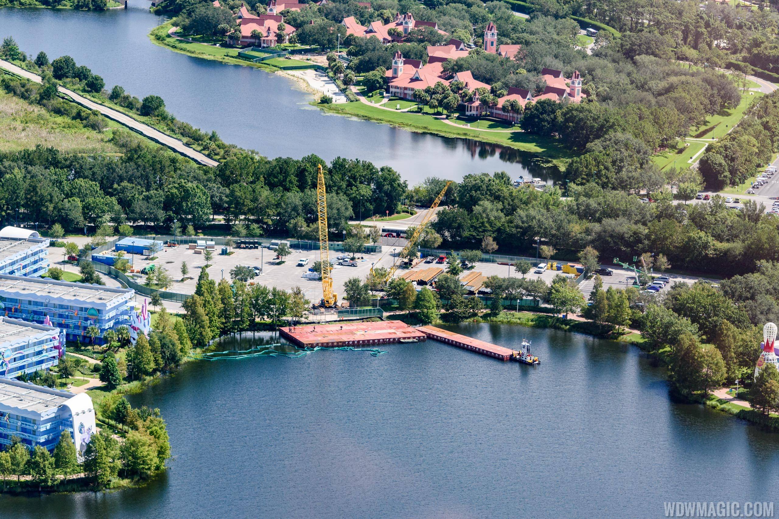 Disney Skyliner construction at Pop Century Resort