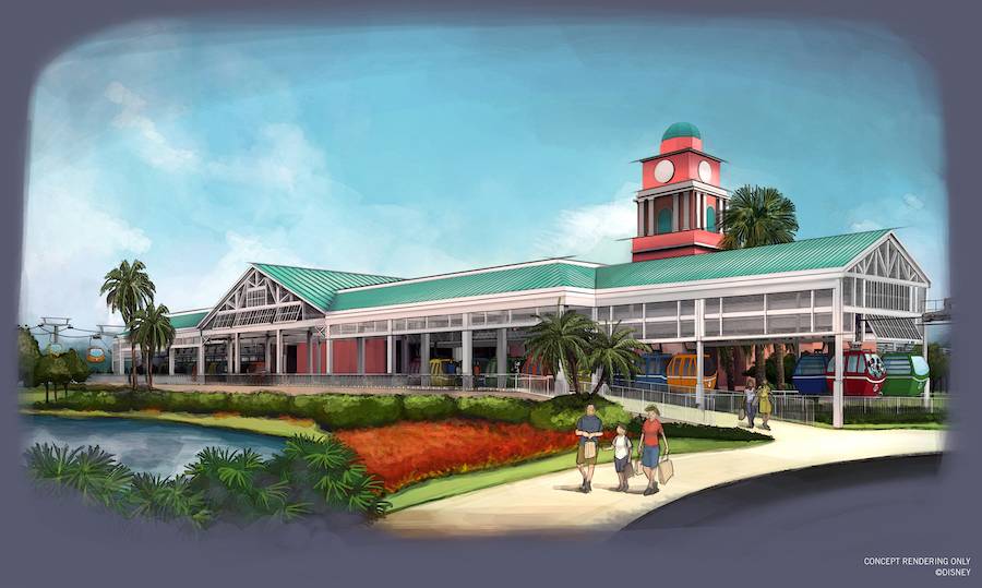 Disney Skyliner station at Caribbean Beach Resort