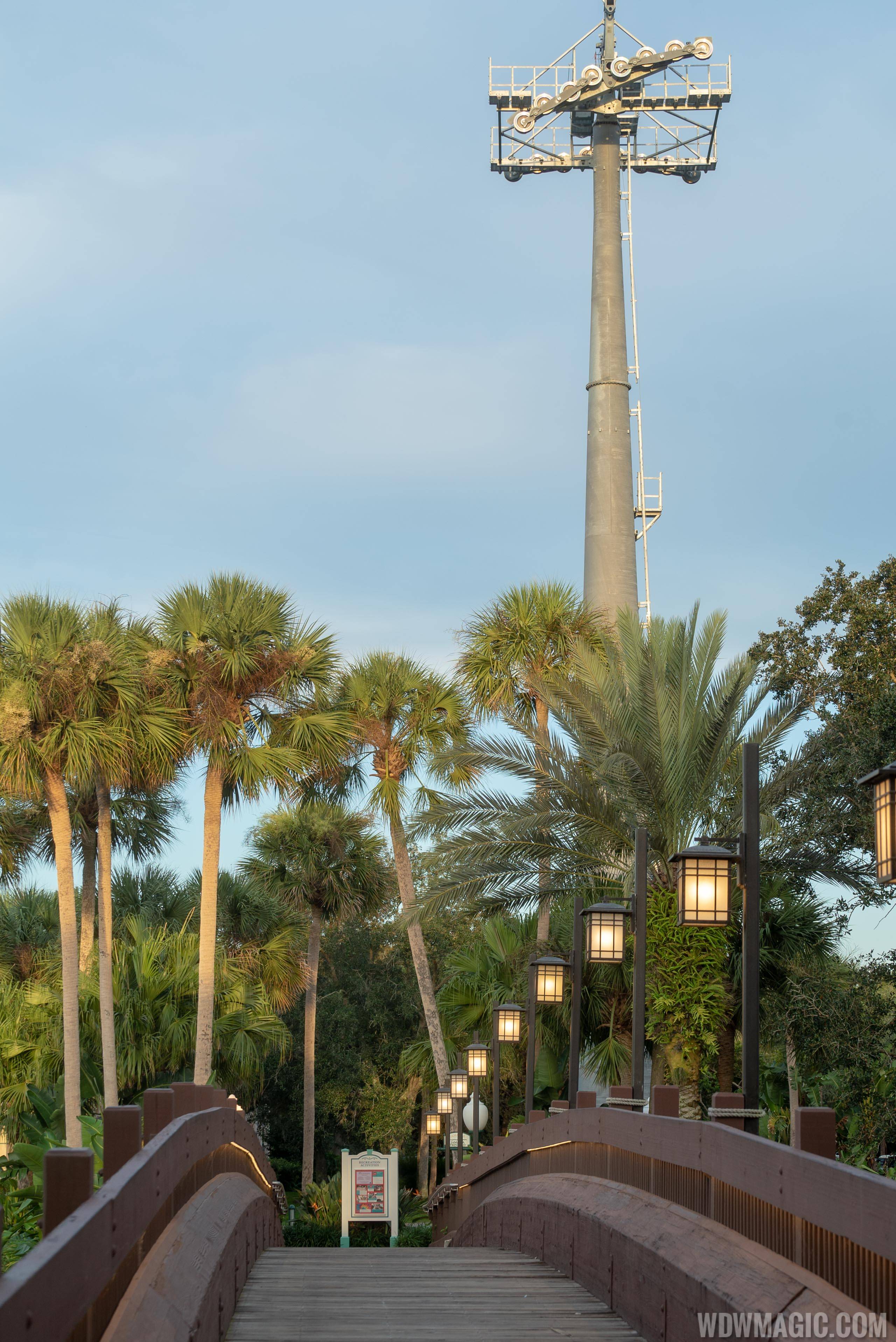 Disney Skyliner towers at Caribbean Beach Resort