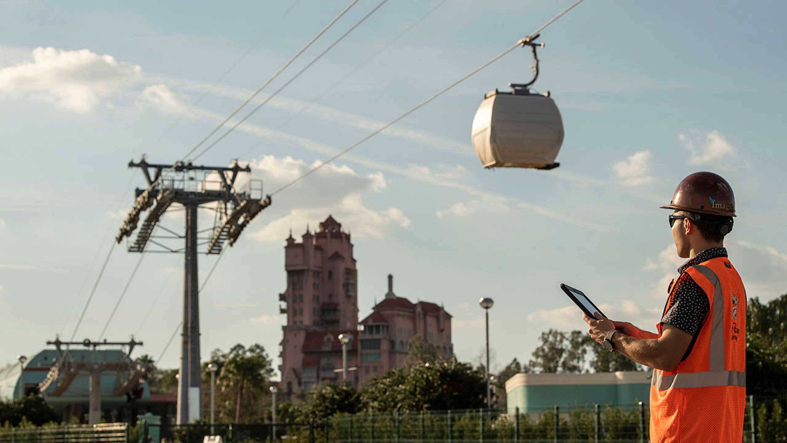 Disney Skyliner guest gondola testing