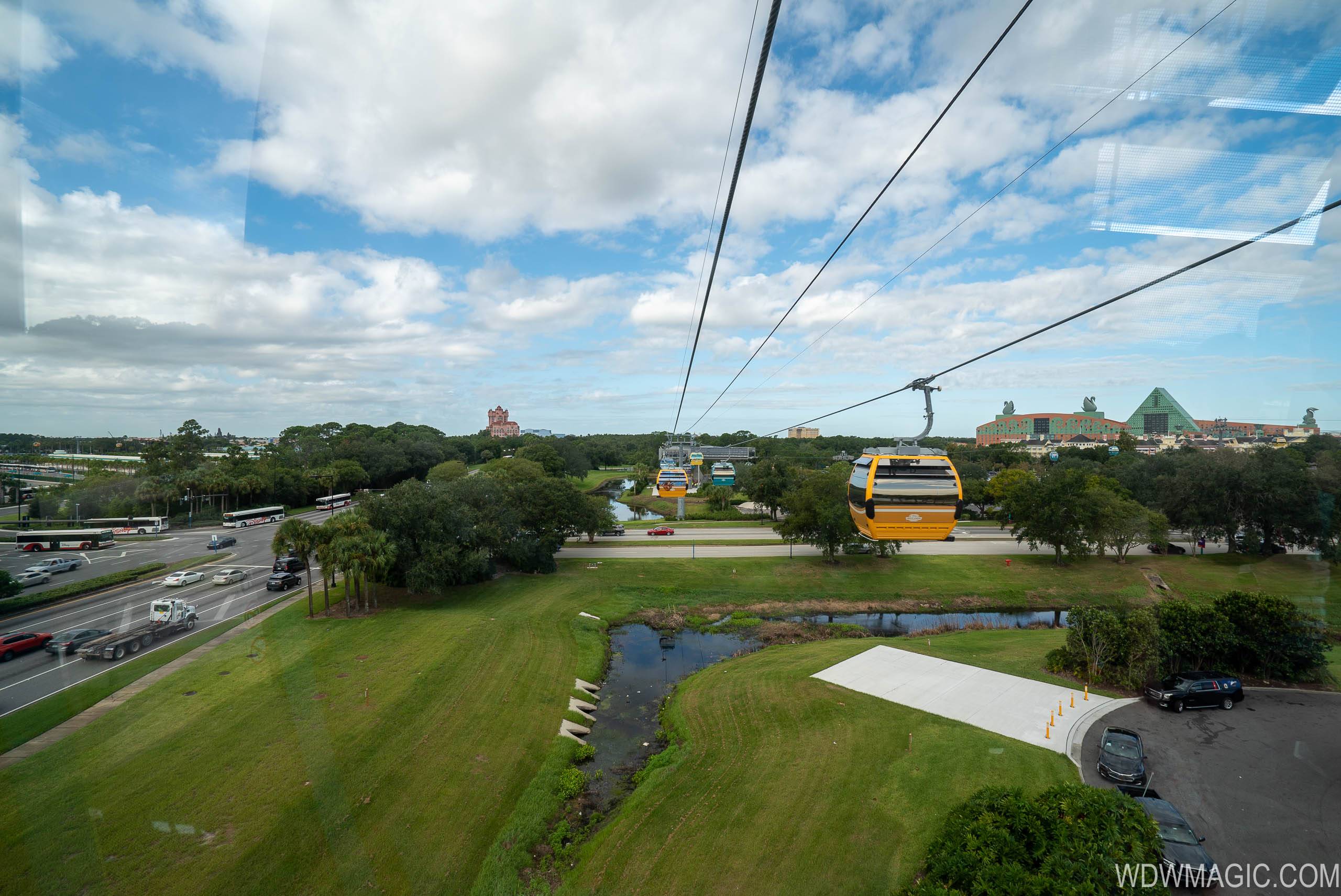 Onboard the Epcot Skyliner line
