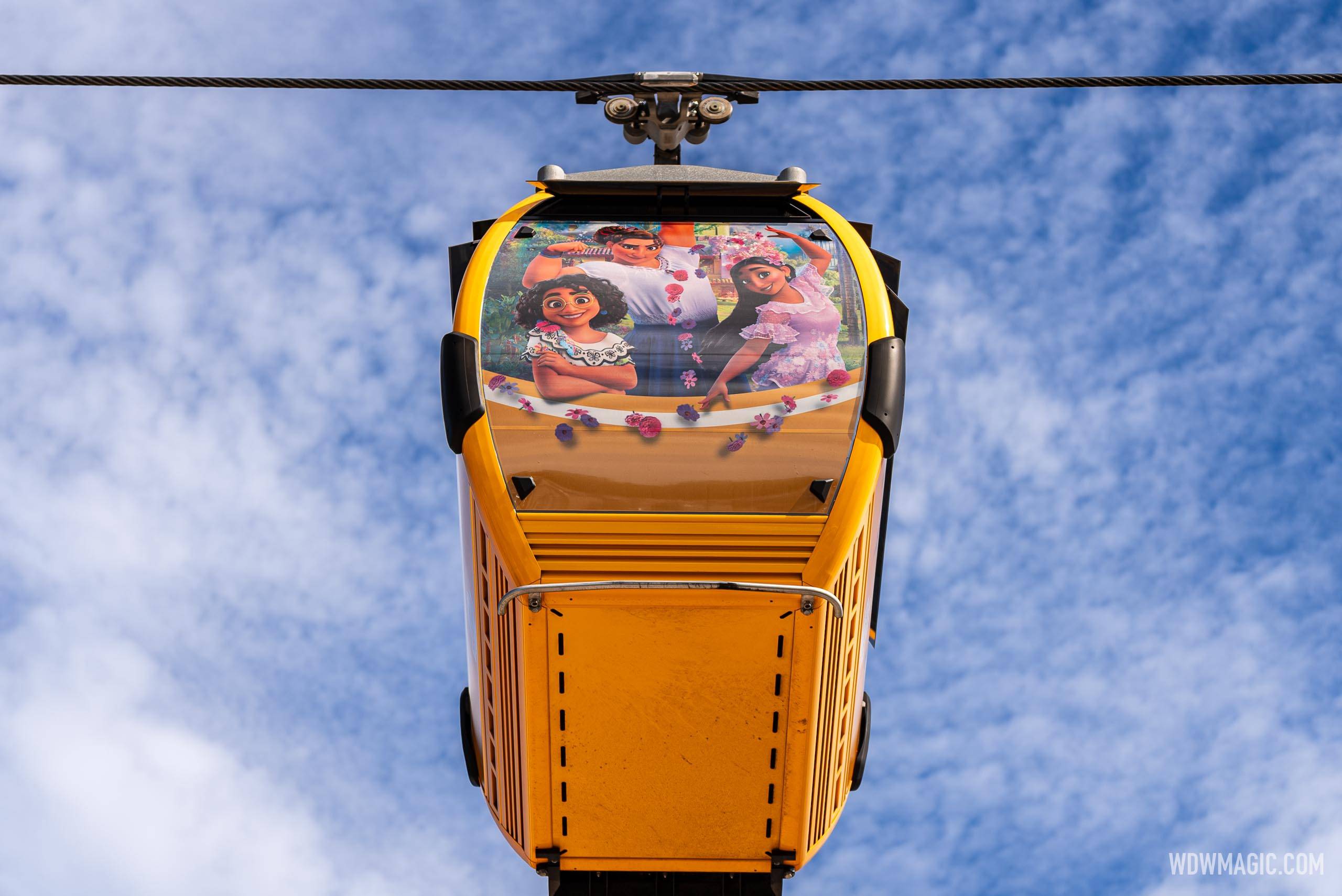Encanto wrapped Disney Skyliner gondola