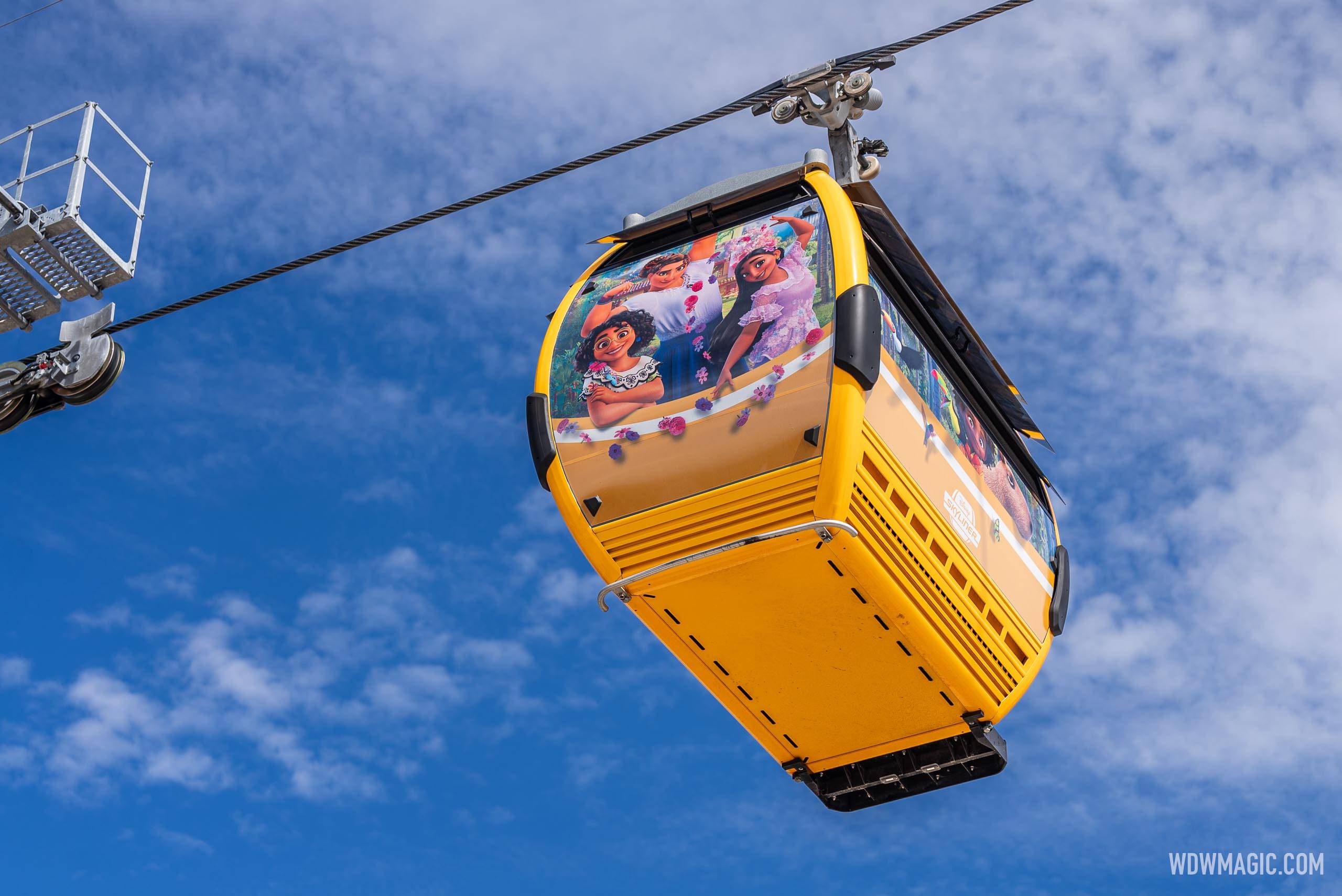 Encanto wrapped Disney Skyliner gondola