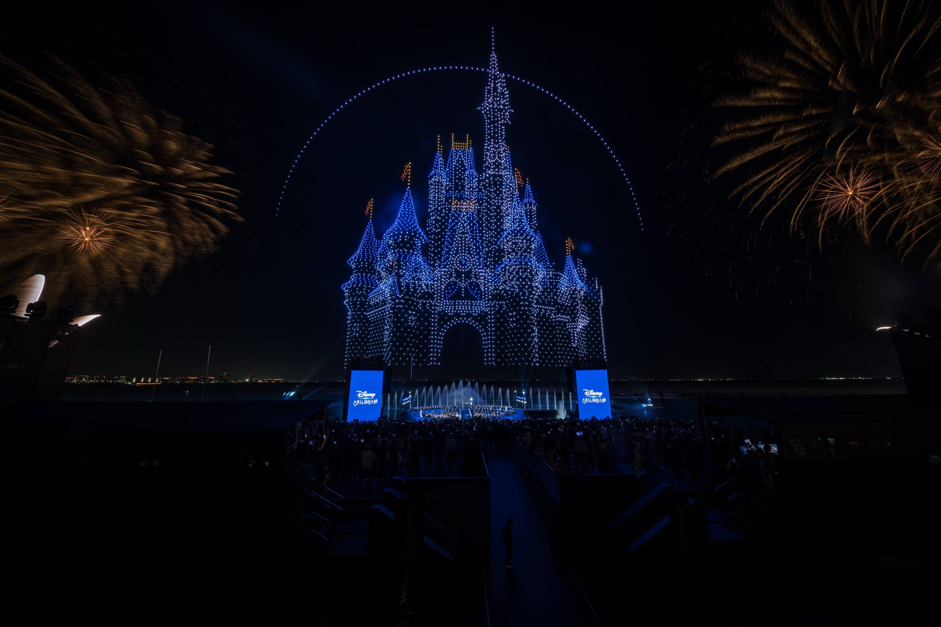 Disney Drone Show and Fireworks Kick Off Disneyland Abu Dhabi Theme Park Project