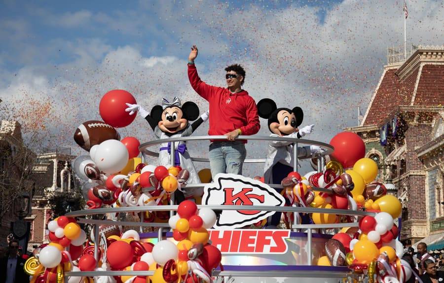 MVP Patrick Mahomes celebrates Super Bowl win at Disneyland Resort